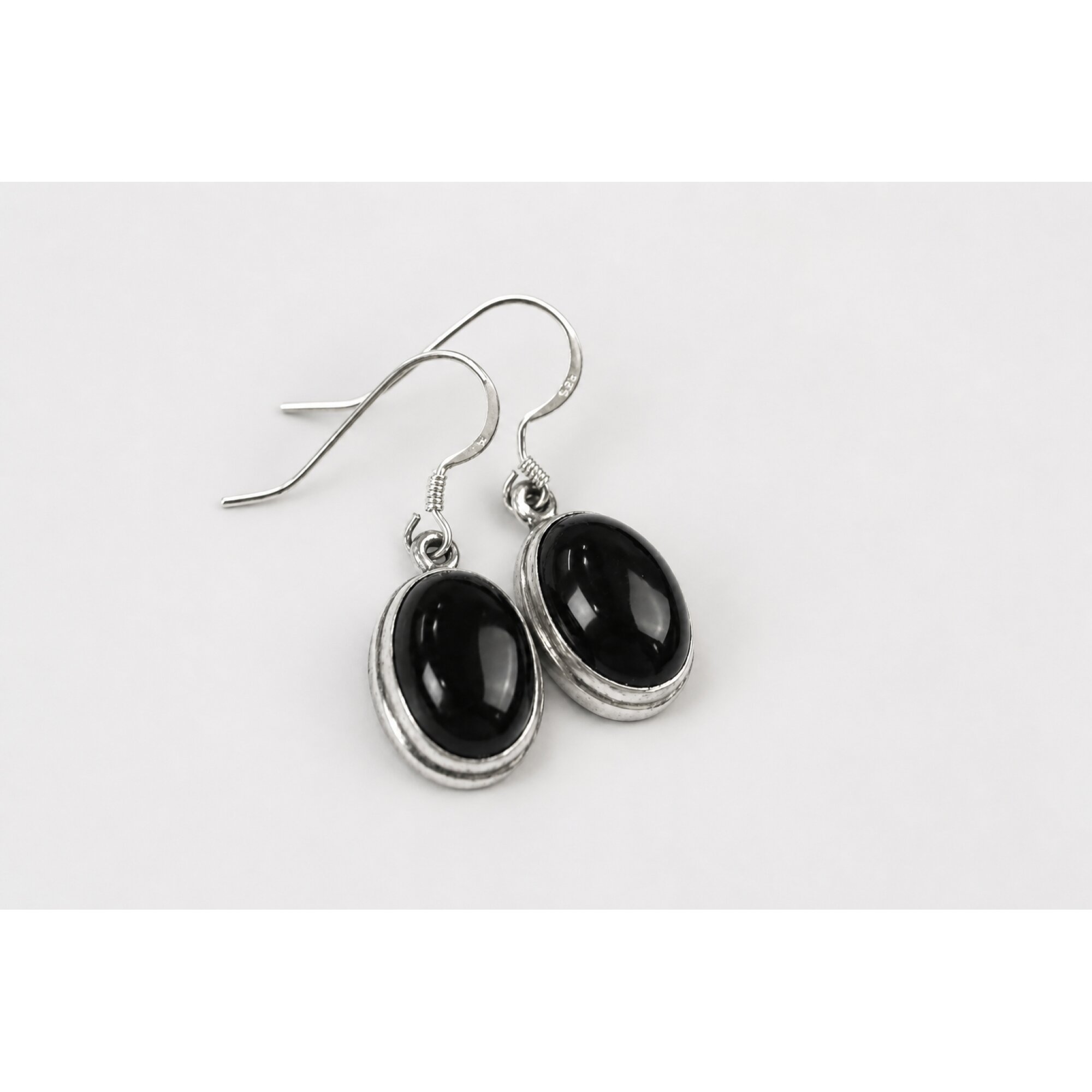 black onyx oval 925 Sterling Silver Earrings 34 mm – photo 7