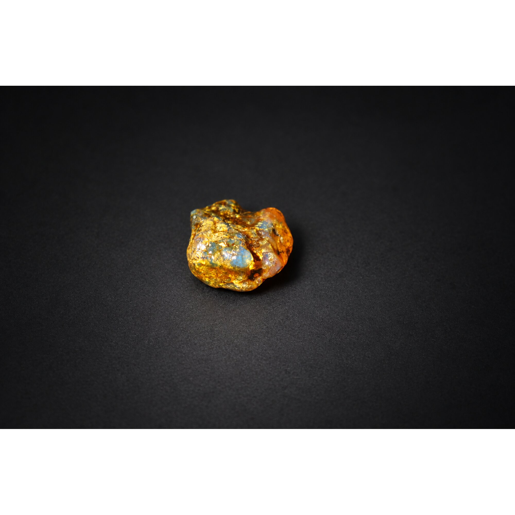 Clear blue yellow Natural Dominican Amber raw 925 Sterling Rough Specimen 27 mm – photo 6
