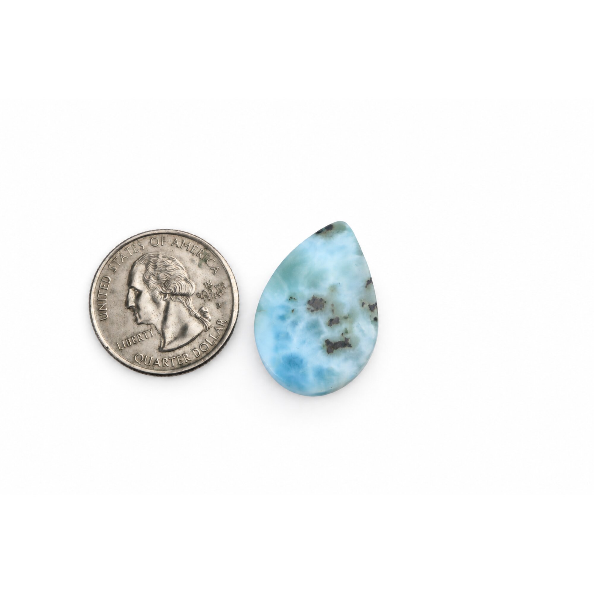Handmade light blue larimar Polished 29mm – photo 2