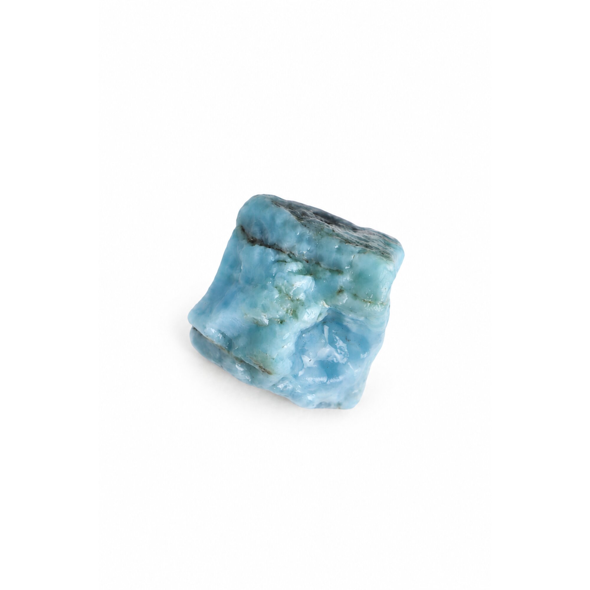 Nature created sky blue rough Dominican Larimar 35mm – photo 3