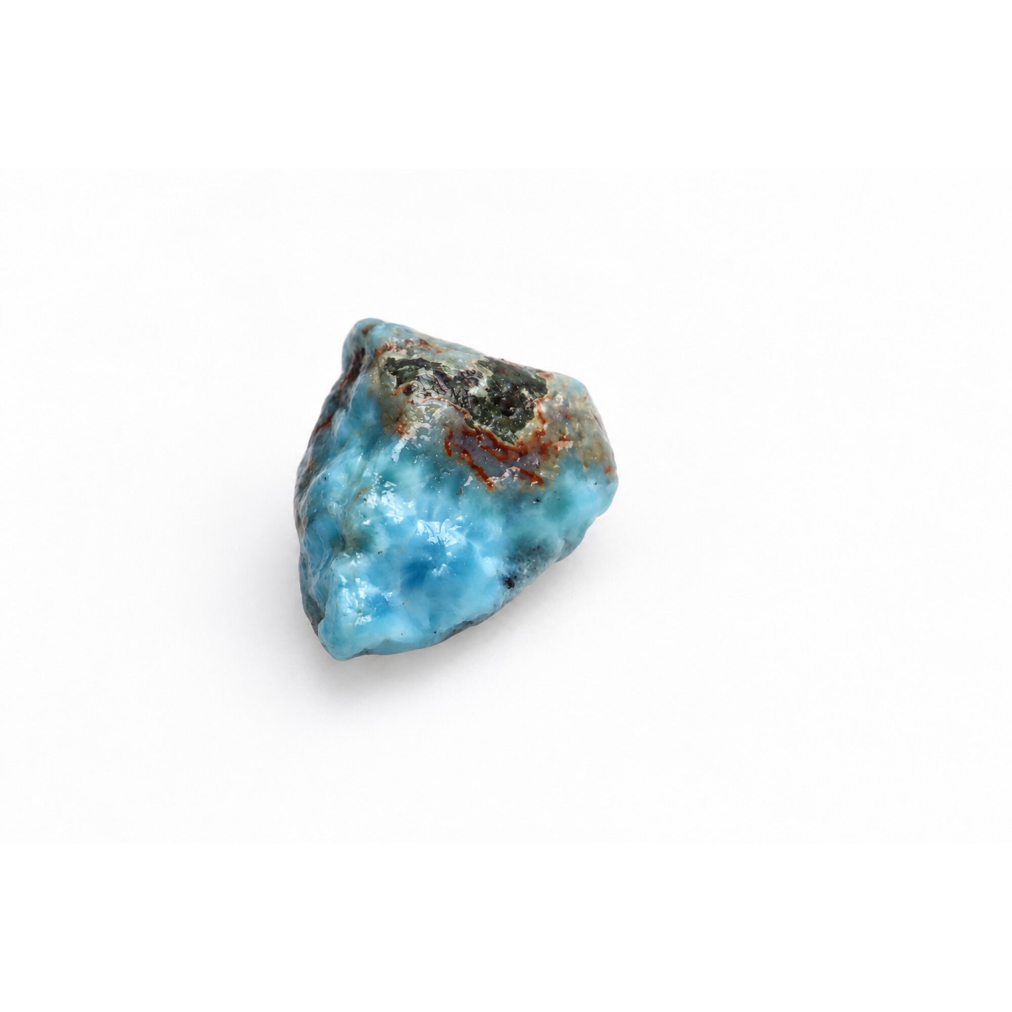 Pure natural sky blue rough Dominican Larimar 40mm – photo 2