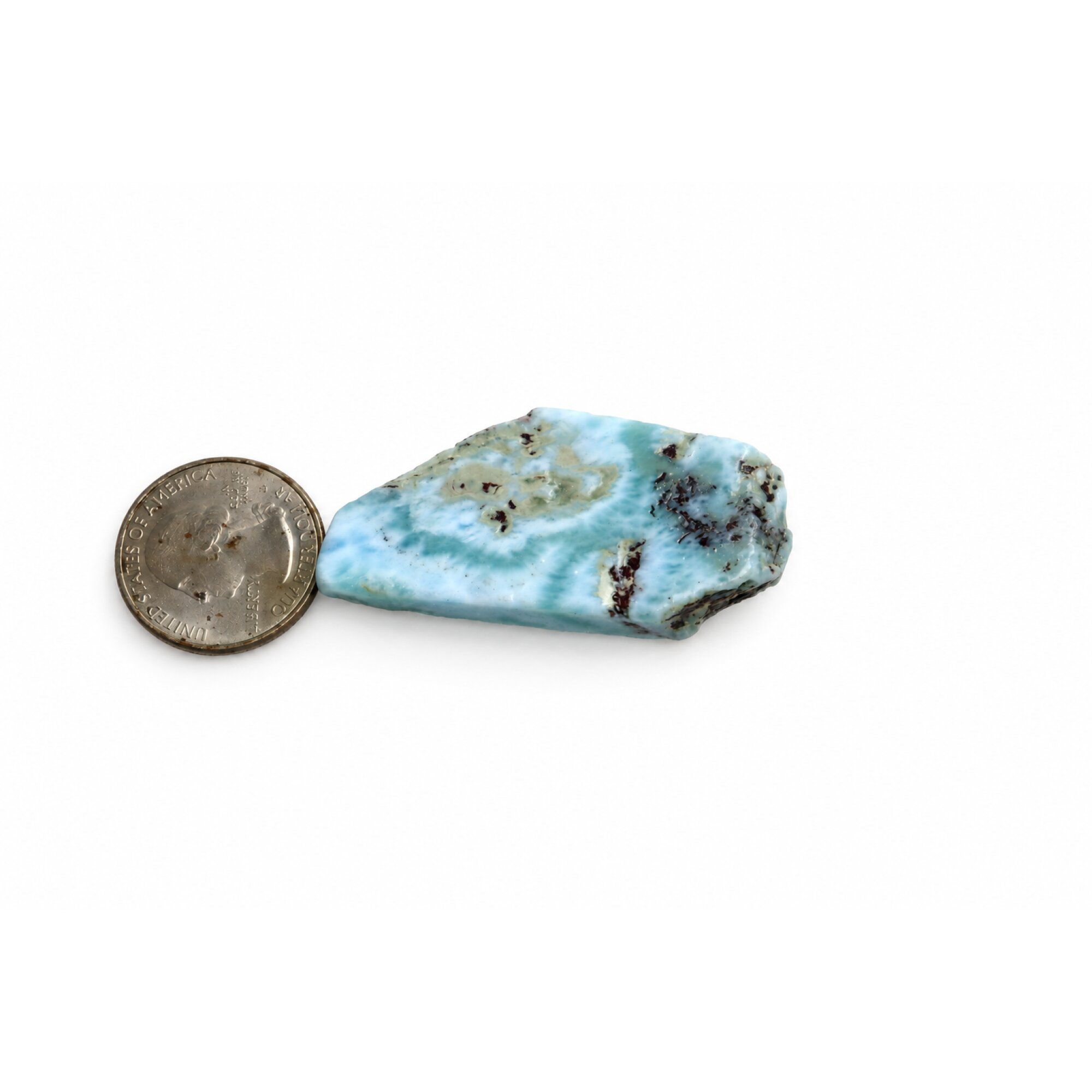 Untreated ocean blue rough Dominican Larimar 51mm – photo 3