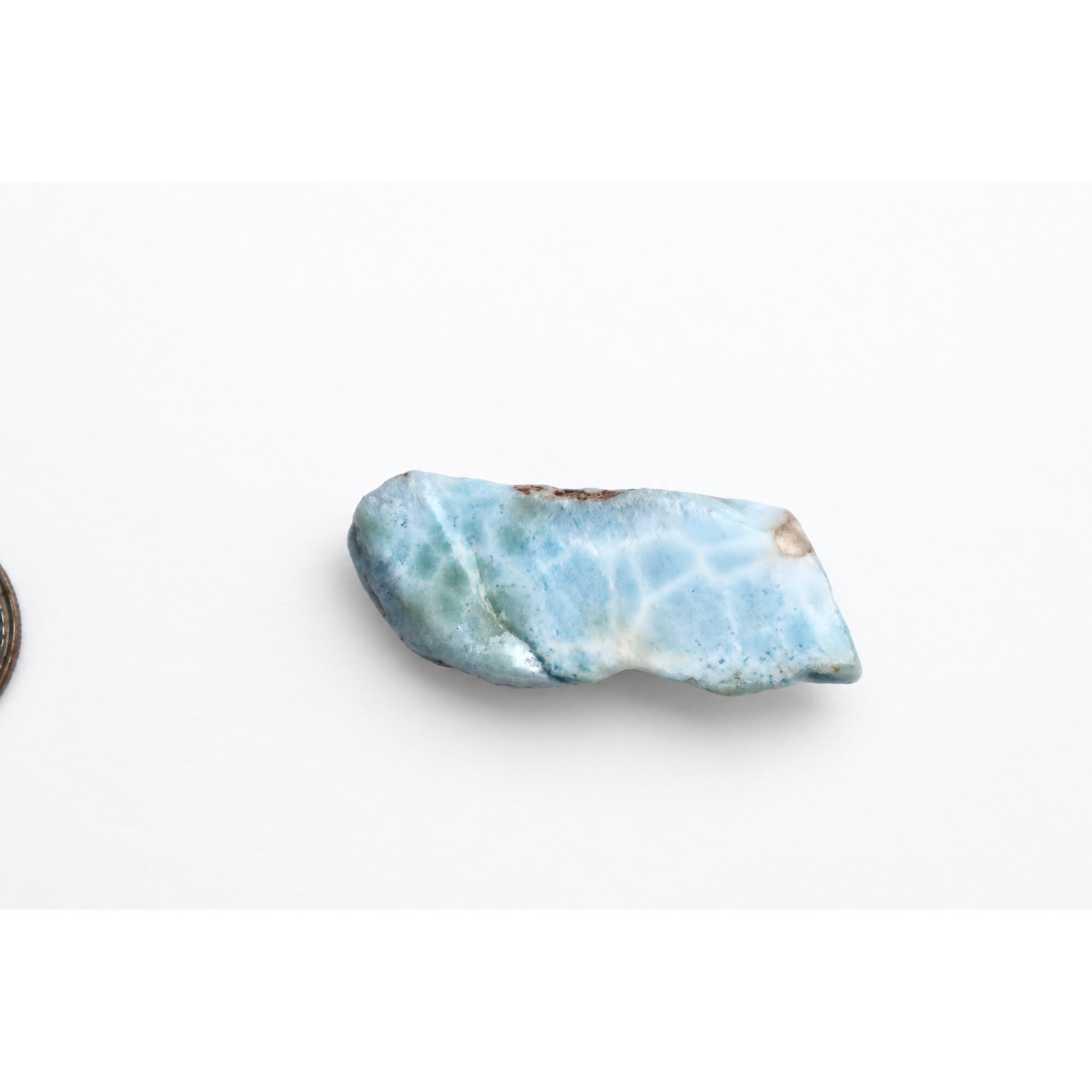 Nature created sky blue rough Dominican Larimar 50mm – photo 3