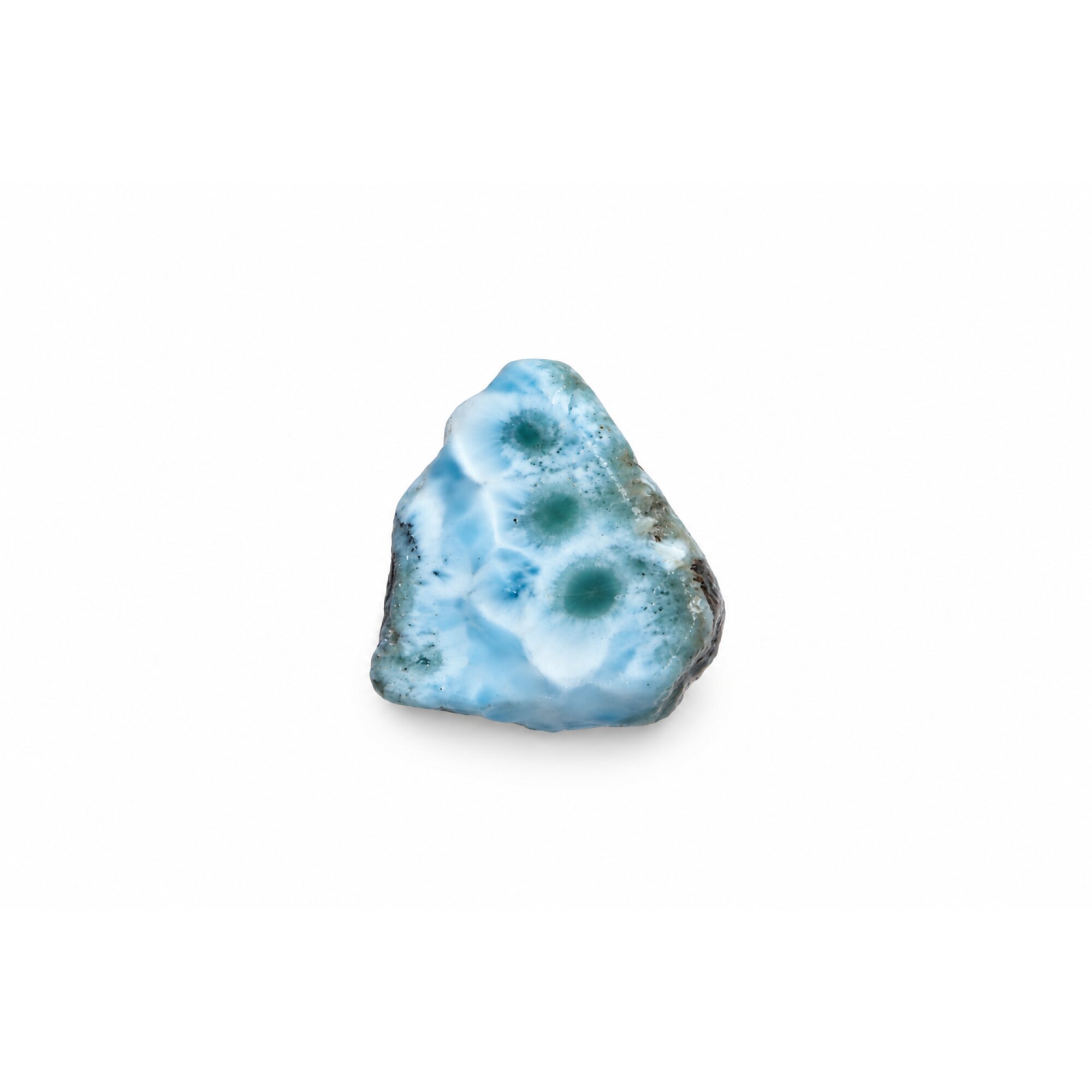 Organic beauty ocean blue rough Dominican Larimar 27mm – photo 3