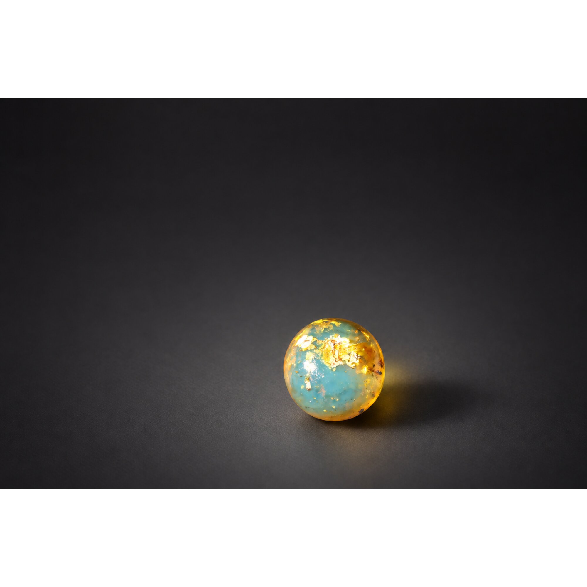 Natural orange blue Dominican amber sphere/ball 19.3mm – photo 4