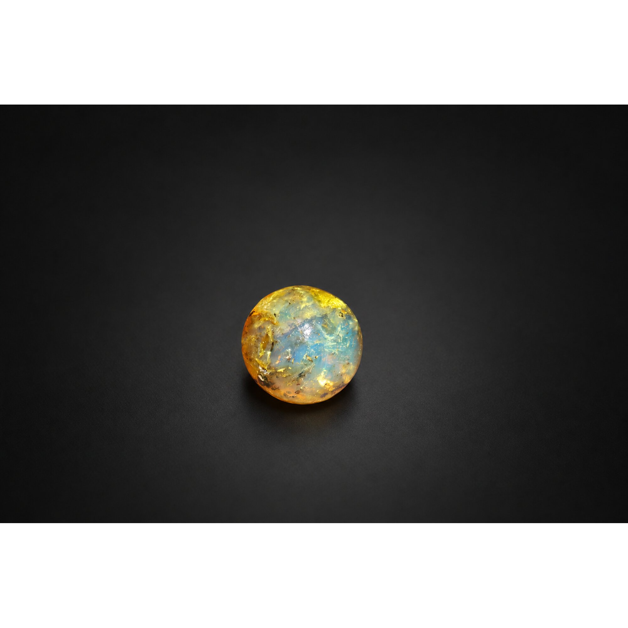 Natural yellow blue Dominican amber sphere/ball 21mm – photo 4