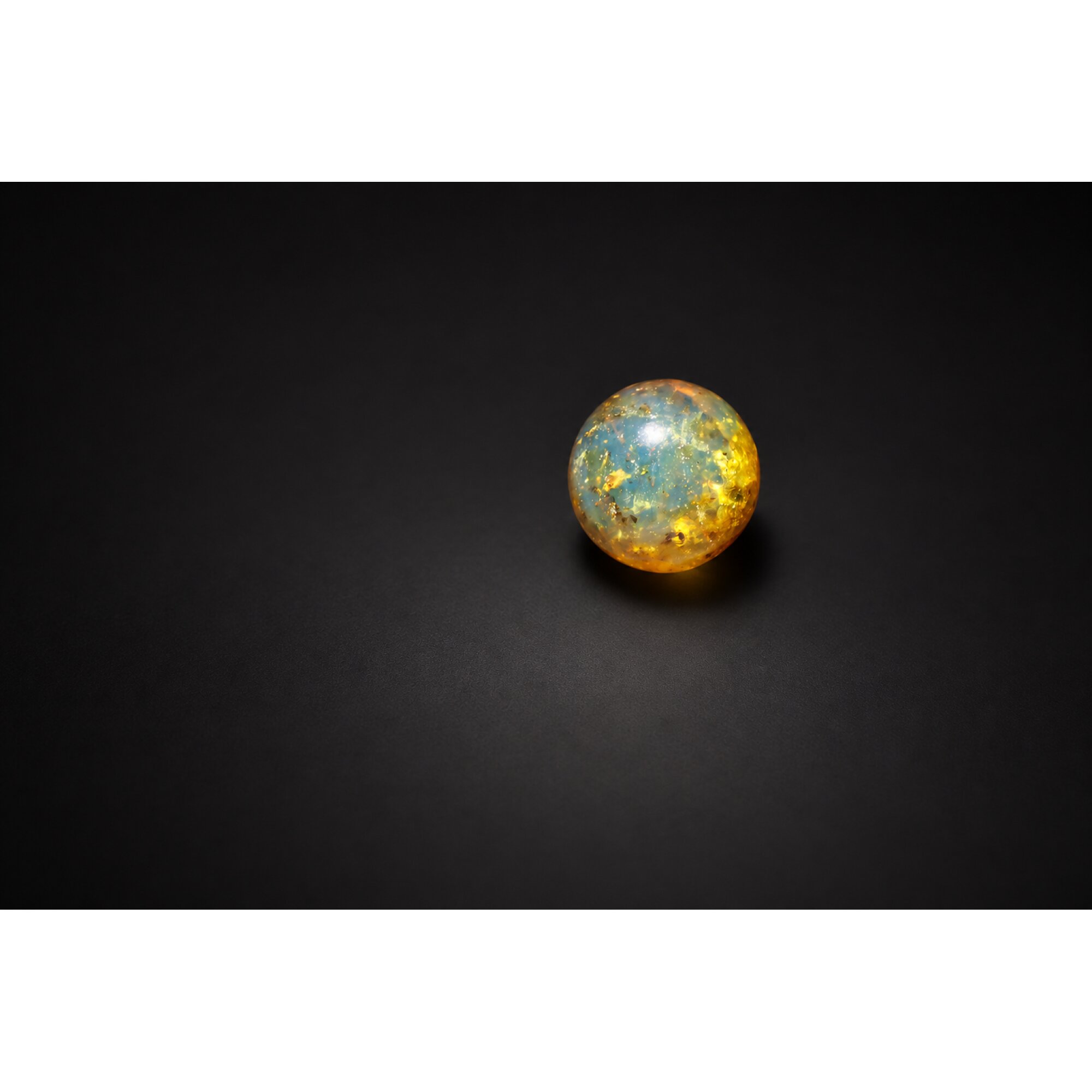Natural yellow blue Dominican amber sphere/ball 21mm – photo 7