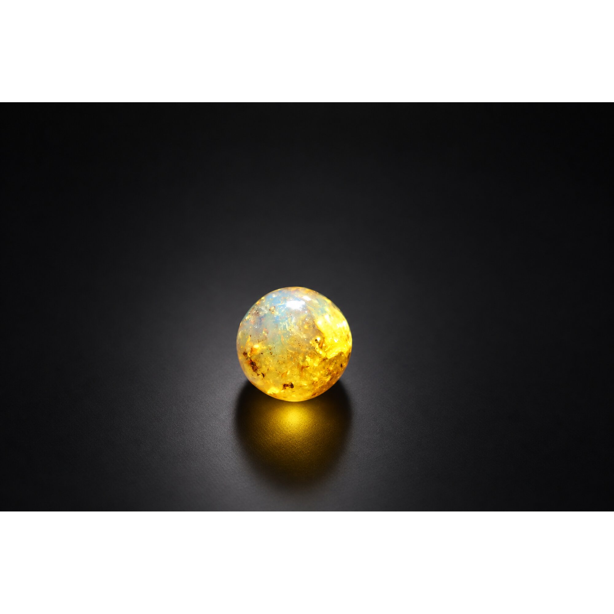 Natural yellow blue Dominican amber sphere/ball 21mm – photo 10