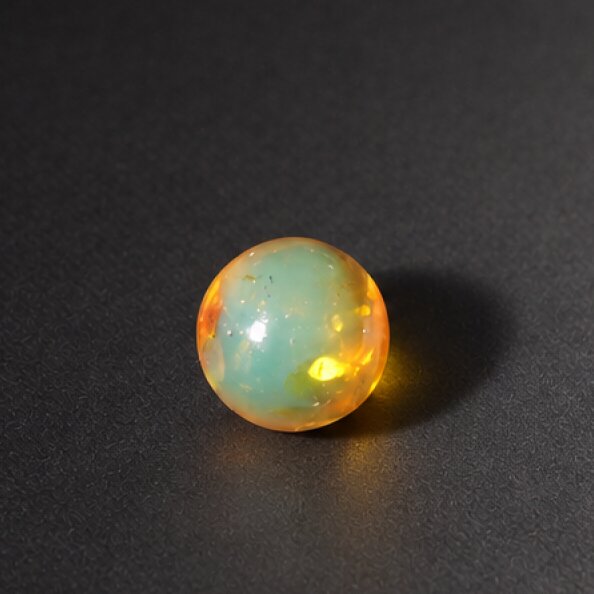 Natural light blue Dominican amber sphere/ball 10.5mm