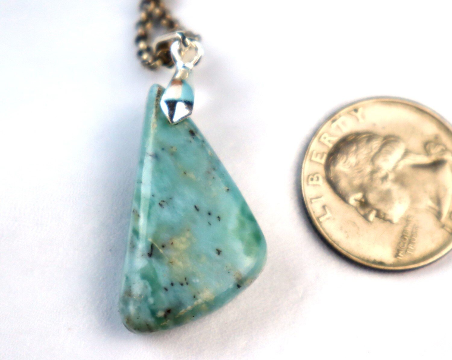 Impressive Natural Ocean Blue Larimar .925 Sterling Silver Pendant 46mm – photo 9