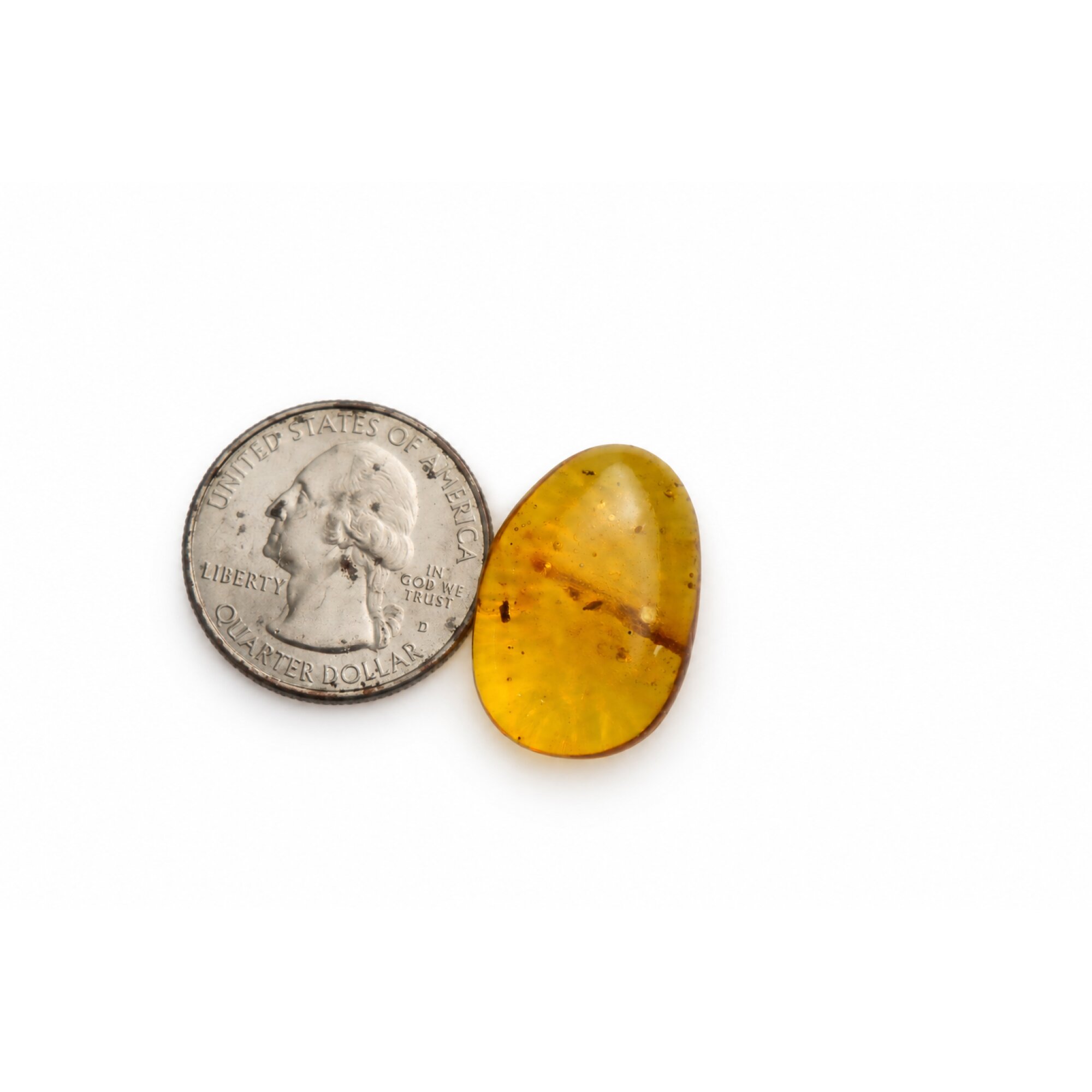 Real yellow Dominican amber insect stone 24mm – photo 7