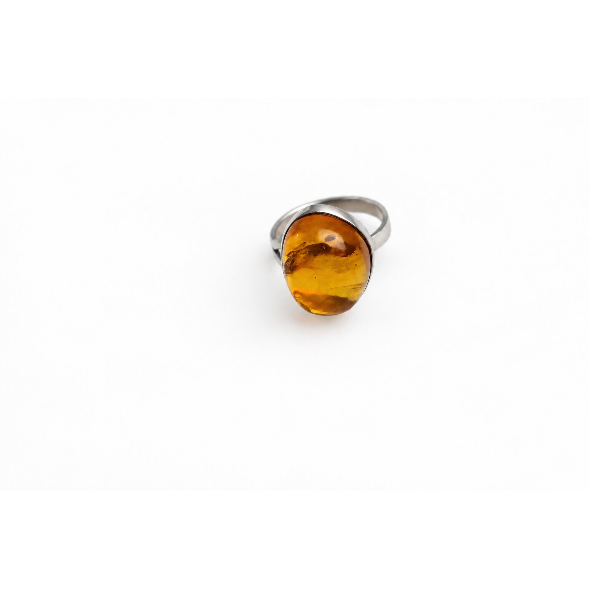 Elegant yellow Dominican amber sterling silver ring size 7.75 – photo 5