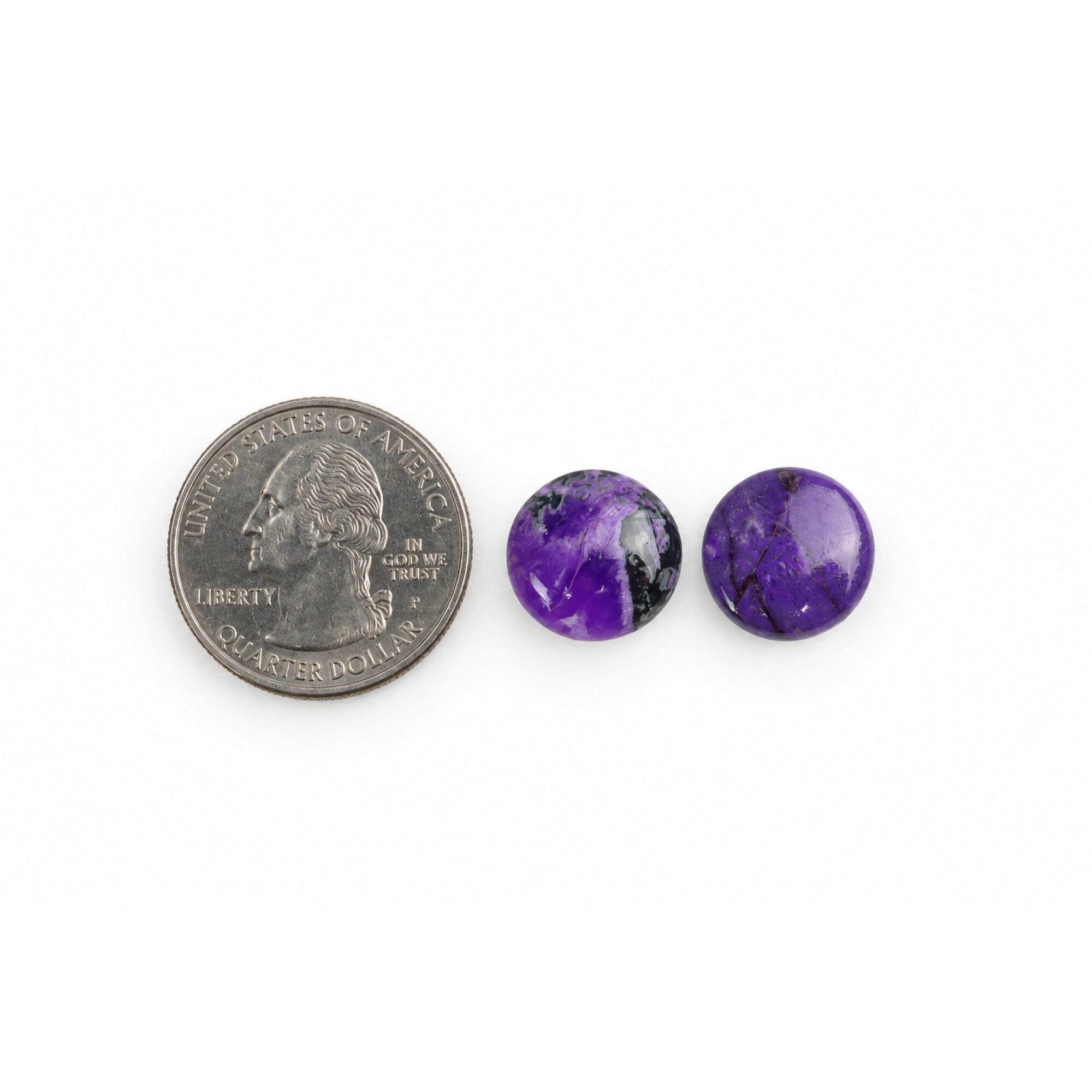 Real purple sugilite matched pair 13.6mm – photo 4