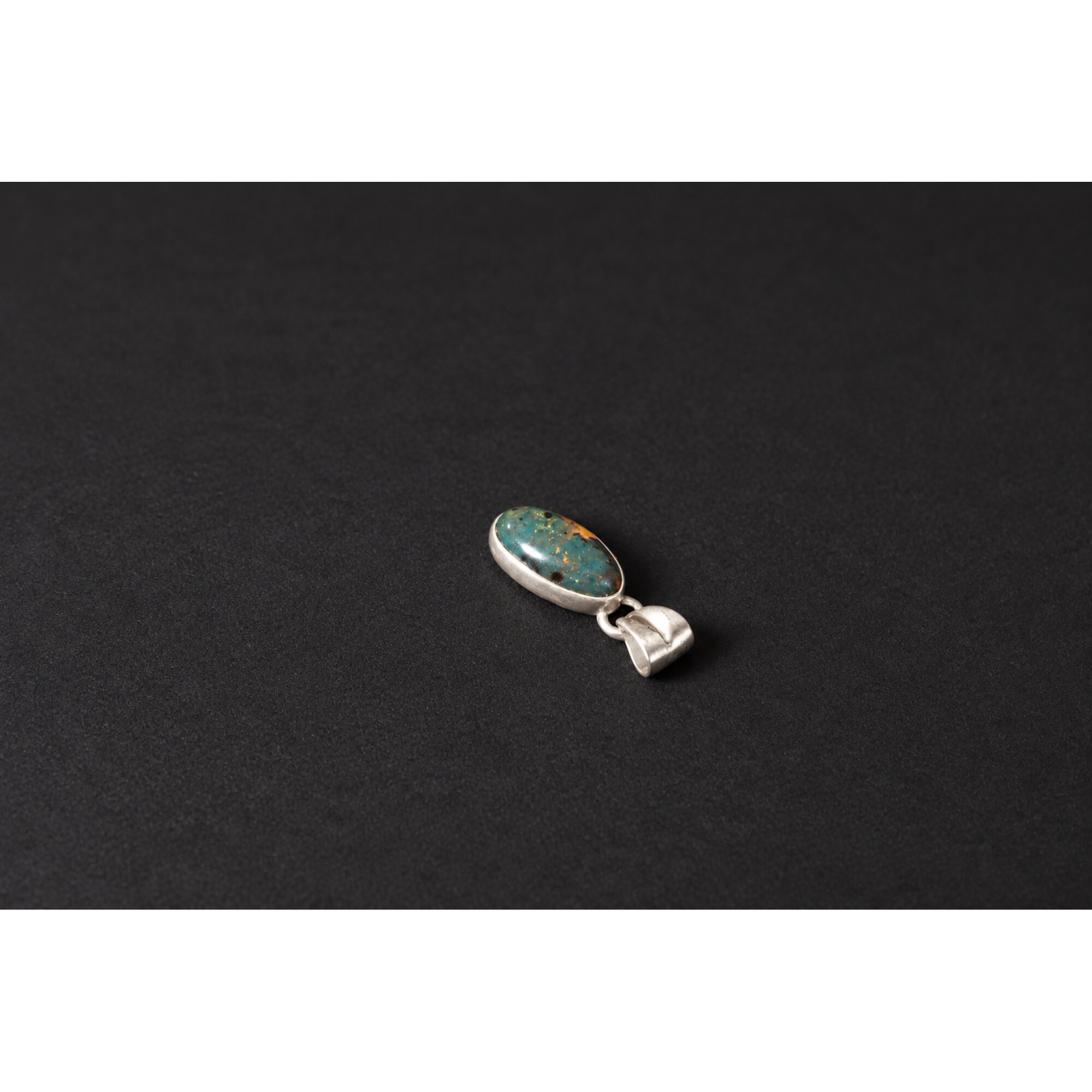 Individually crafted deep blue Dominican amber sterling silver pendant 23mm – photo 4
