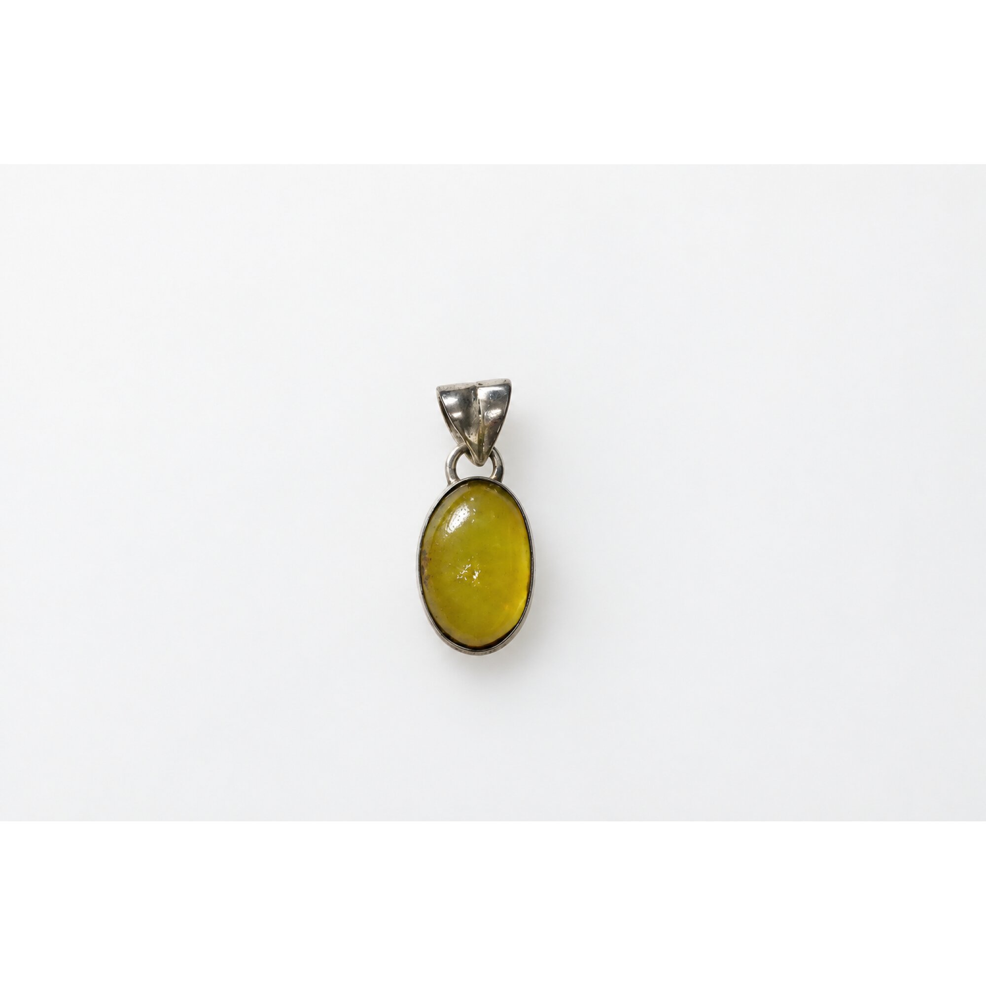 Hand finished light blue Dominican amber sterling silver pendant 23mm – photo 2