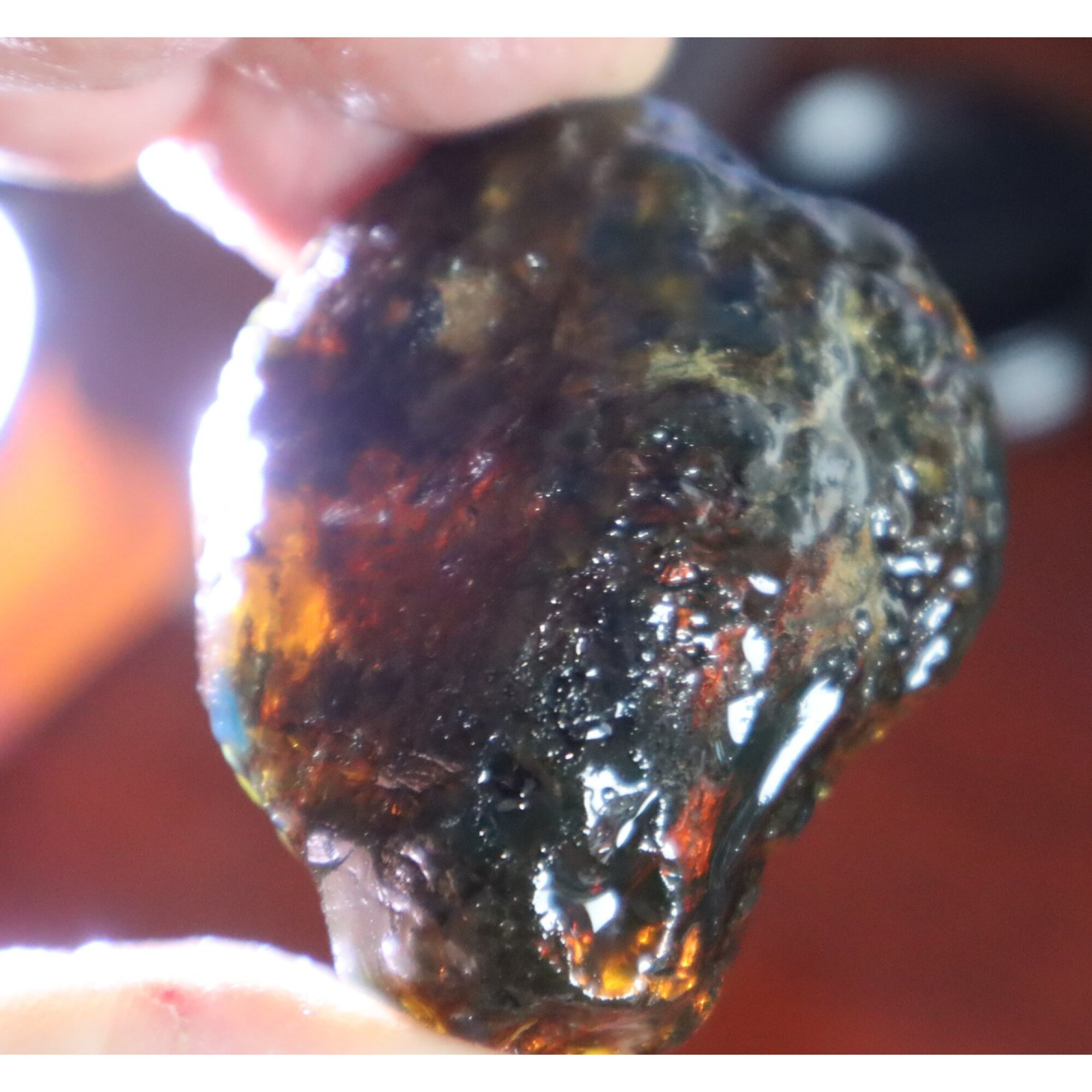 Authentic green blue rough specimen Dominican amber 55mm – photo 10
