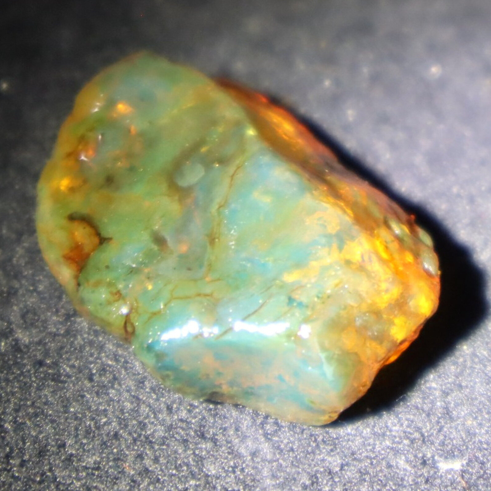 Genuine sky blue rough specimen Dominican amber 30mm
