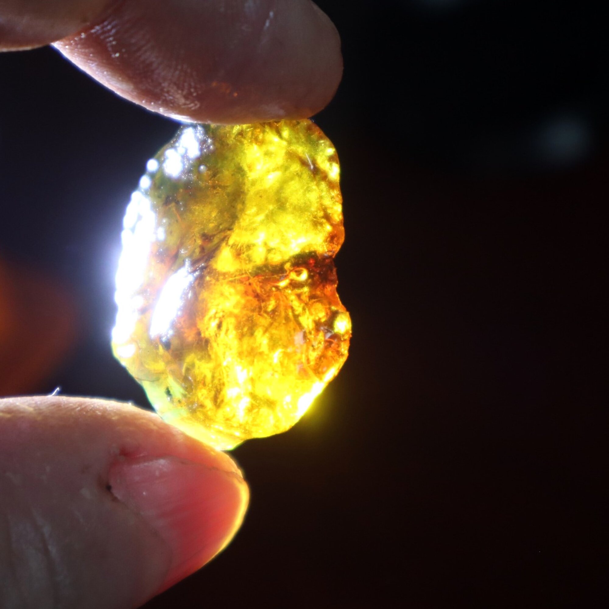 Genuine sky blue rough specimen Dominican amber 30mm – photo 7