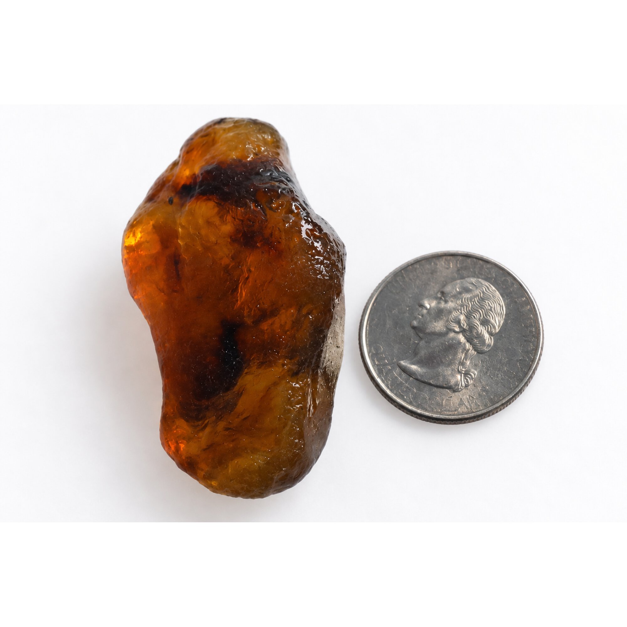 Genuine orange blue rough specimen Dominican amber 53mm – photo 5