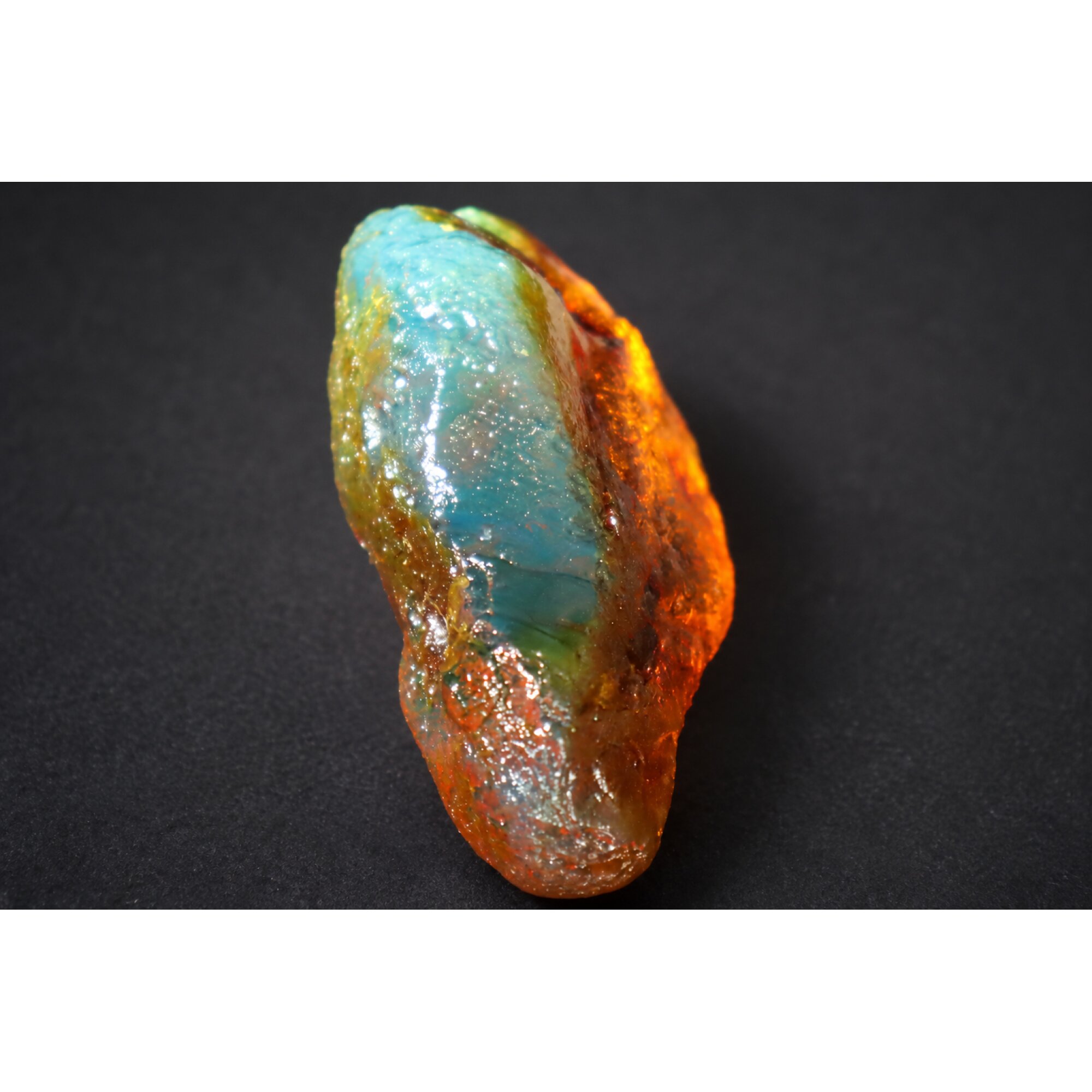 Genuine orange blue rough specimen Dominican amber 53mm – photo 9