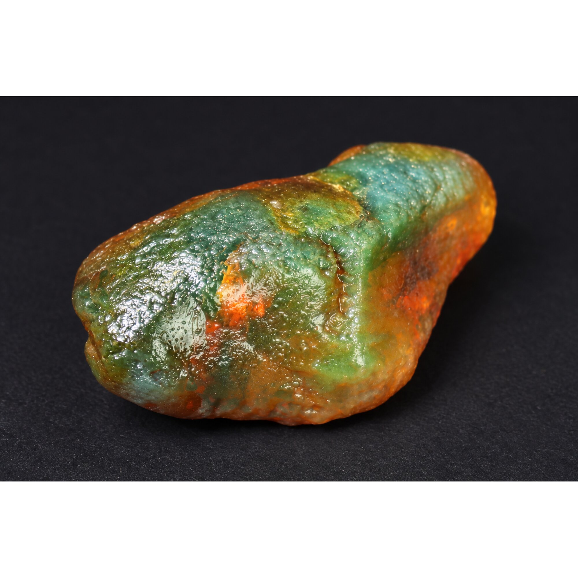 Genuine orange blue rough specimen Dominican amber 53mm – photo 13