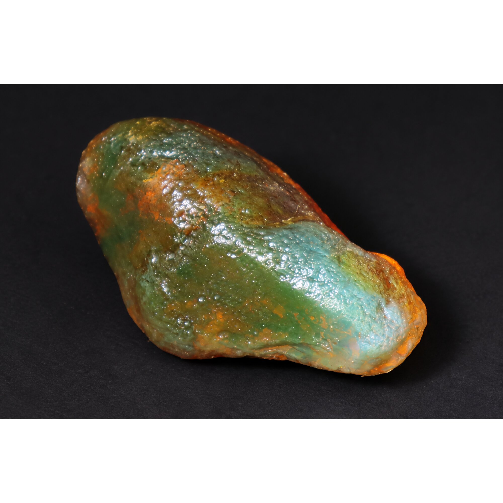Genuine orange blue rough specimen Dominican amber 53mm – photo 15