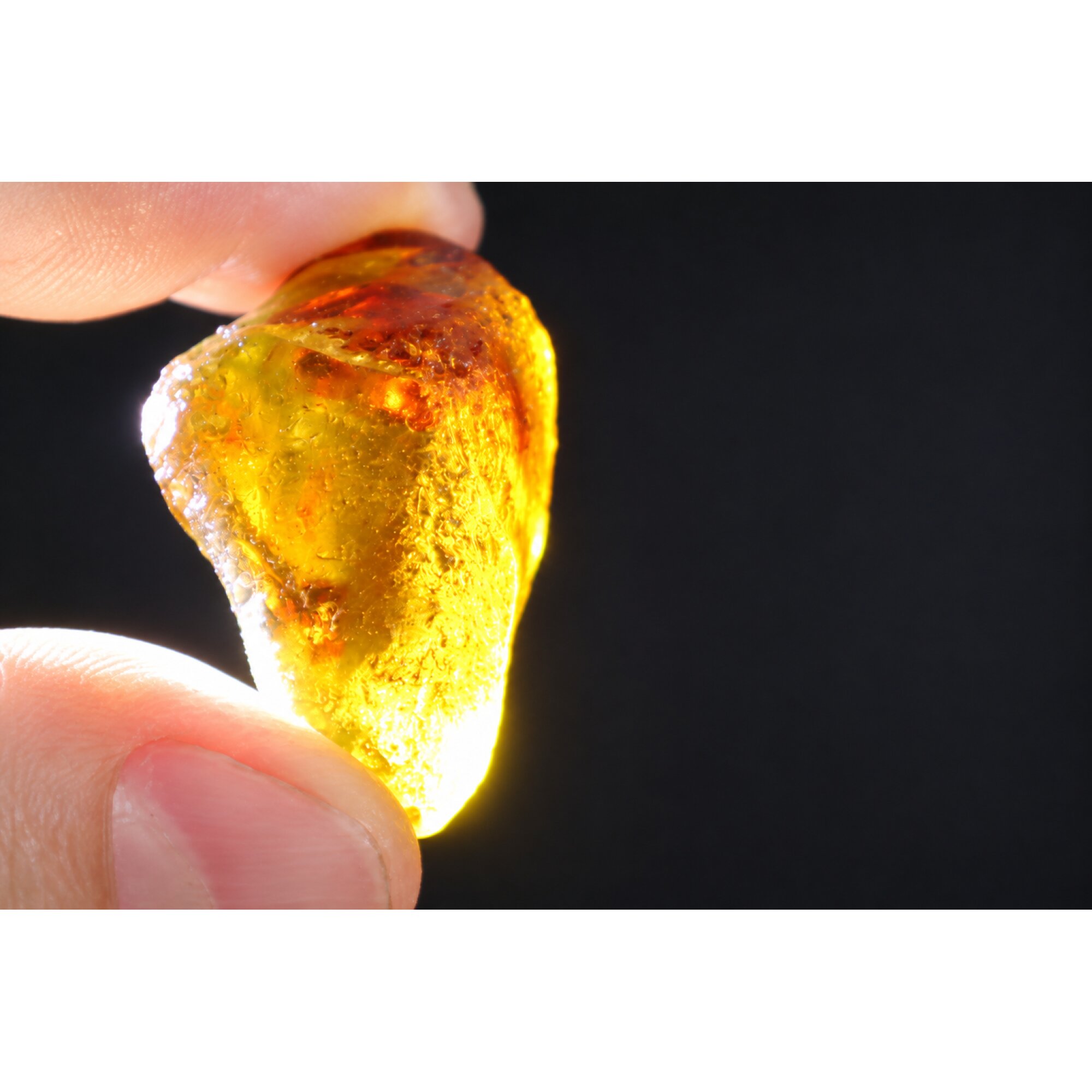 Genuine orange blue rough specimen Dominican amber 53mm – photo 17