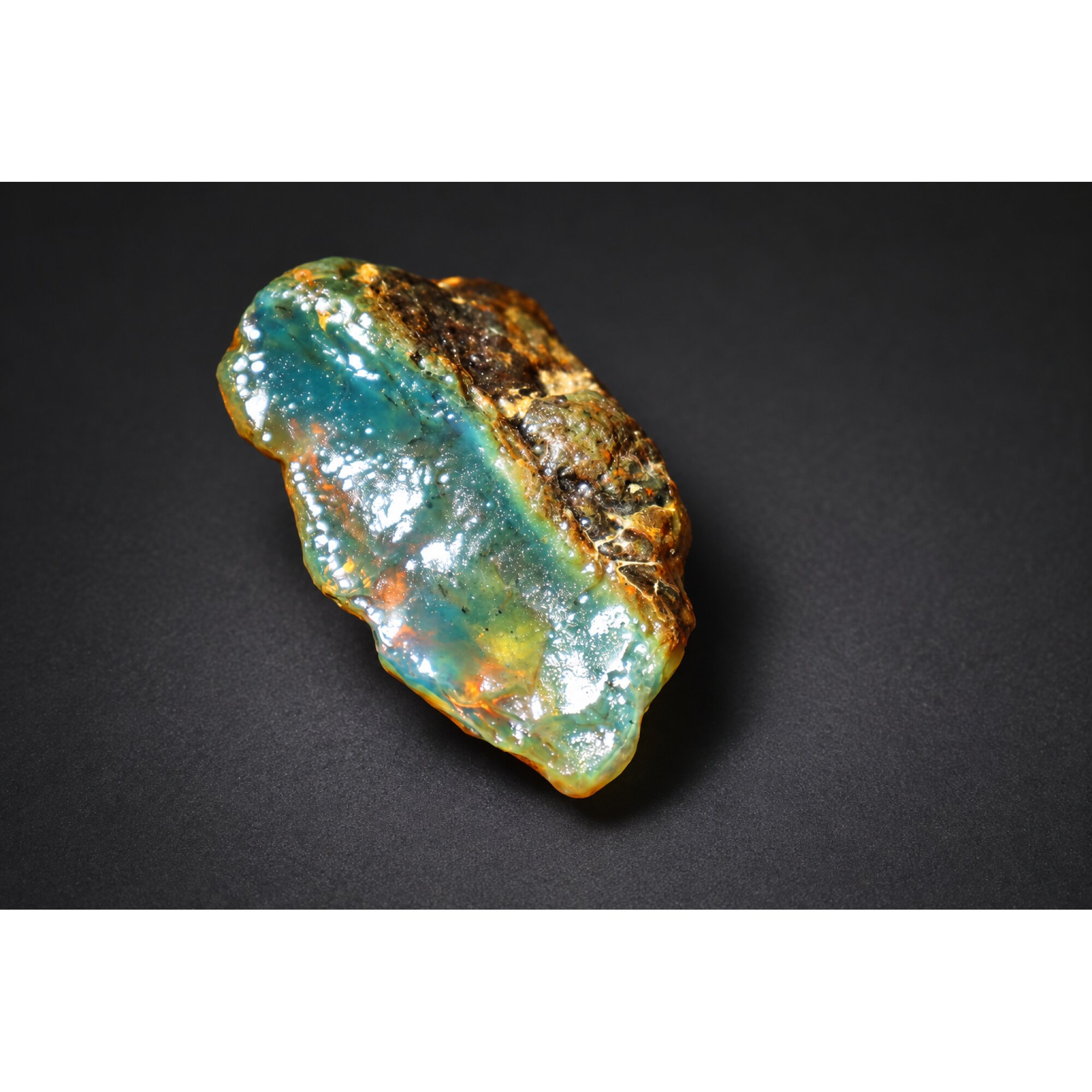 Genuine deep blue rough specimen Dominican amber 45mm – photo 11