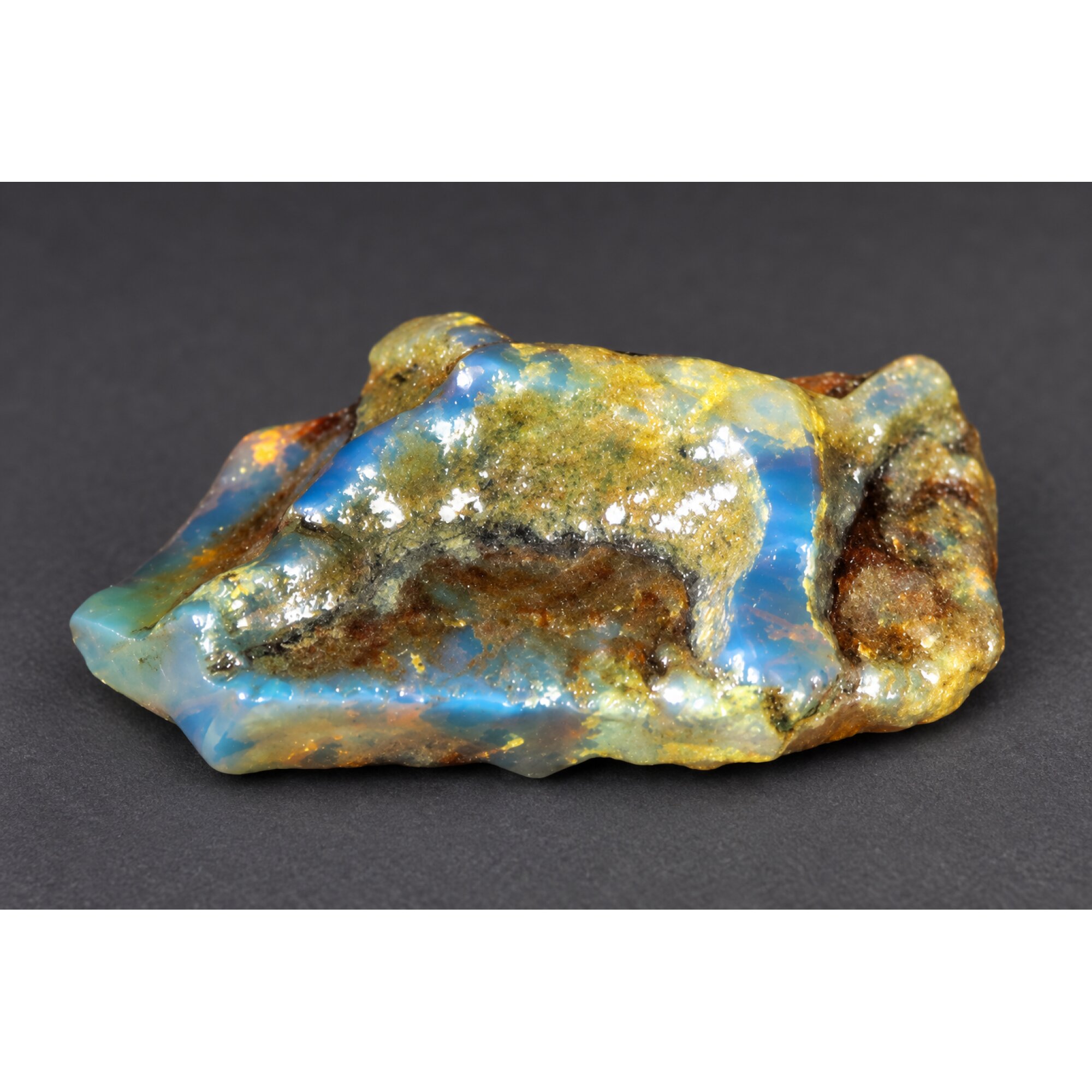 Authentic deep blue rough specimen Dominican amber 46mm – photo 6