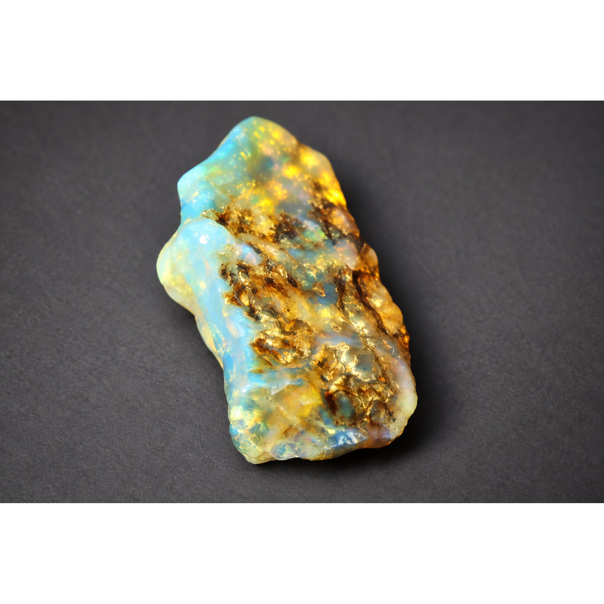 Authentic deep blue rough specimen Dominican amber 46mm – photo 7