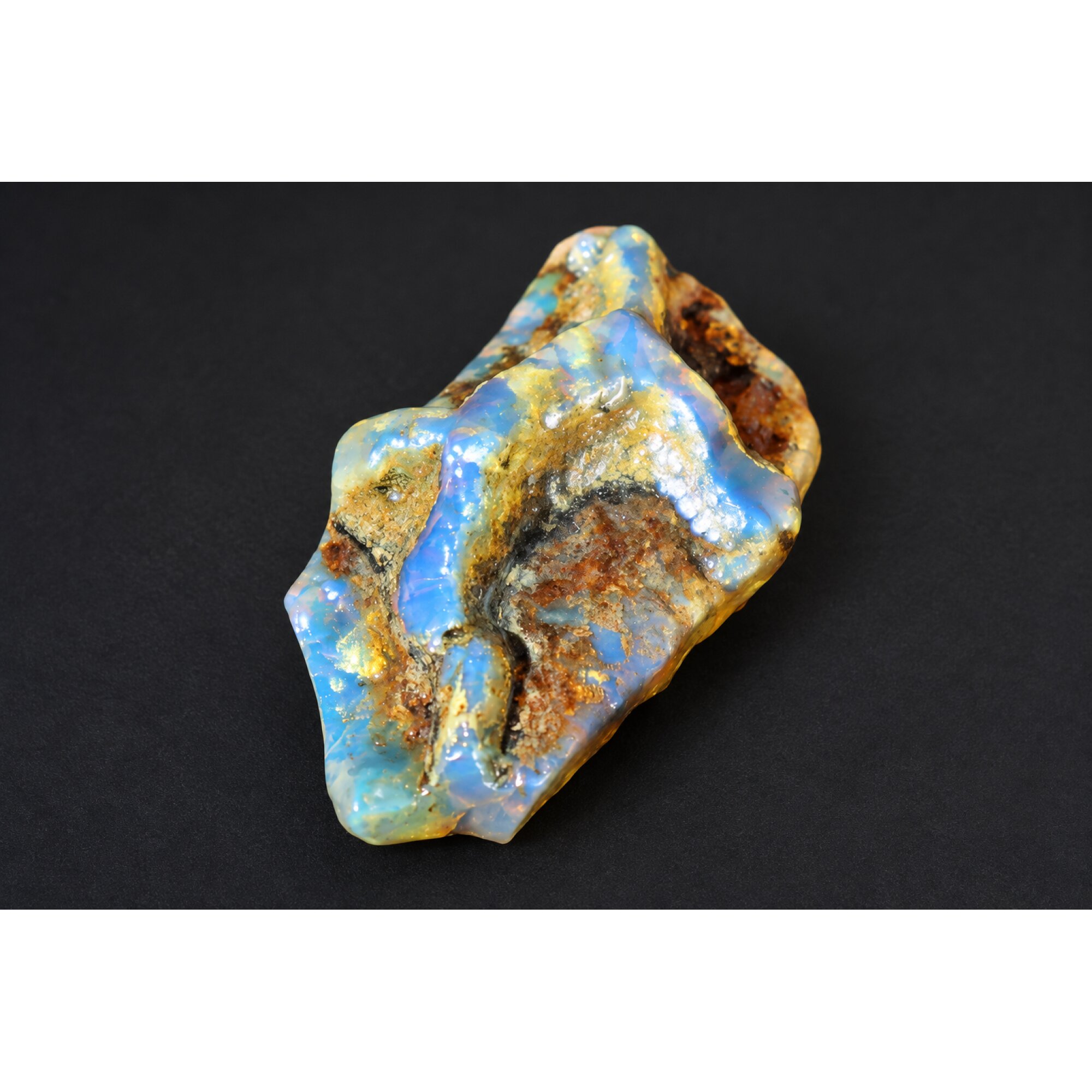Authentic deep blue rough specimen Dominican amber 46mm – photo 9