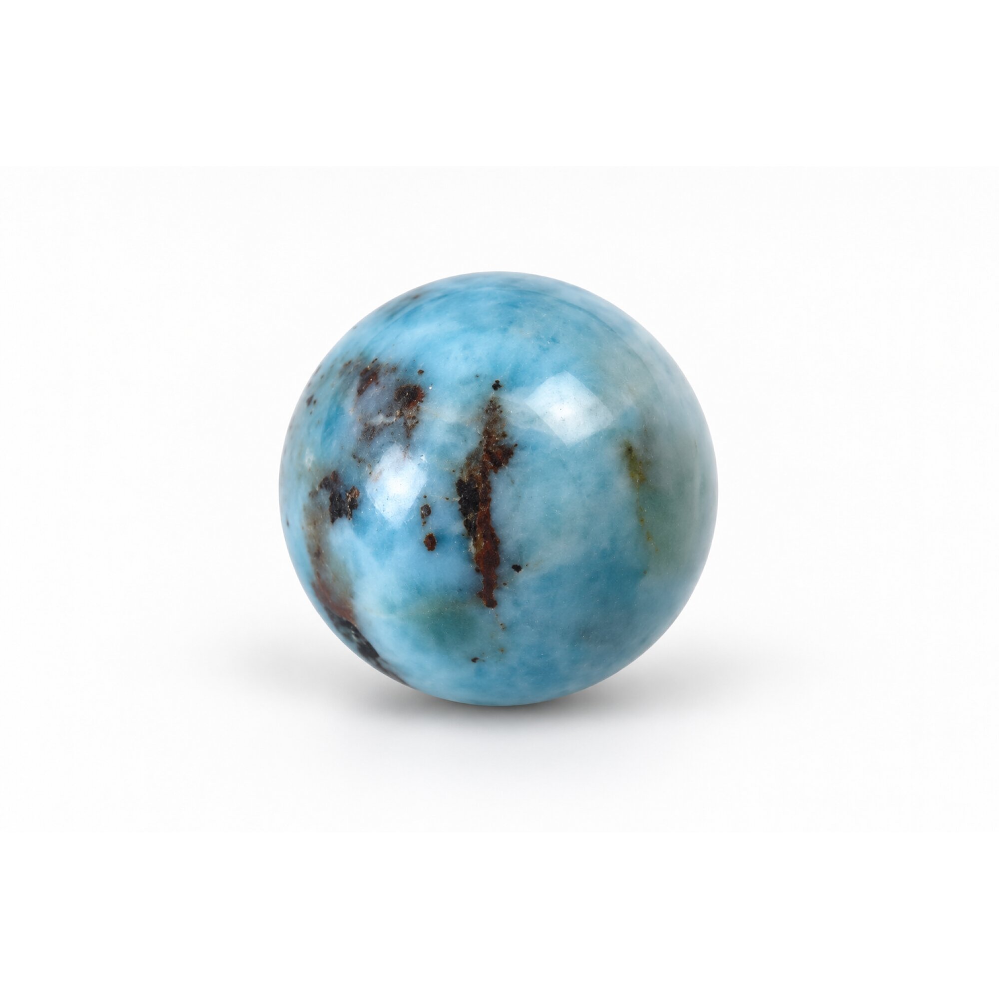 Genuine red blue Dominican Larimar bead 15mm – photo 2