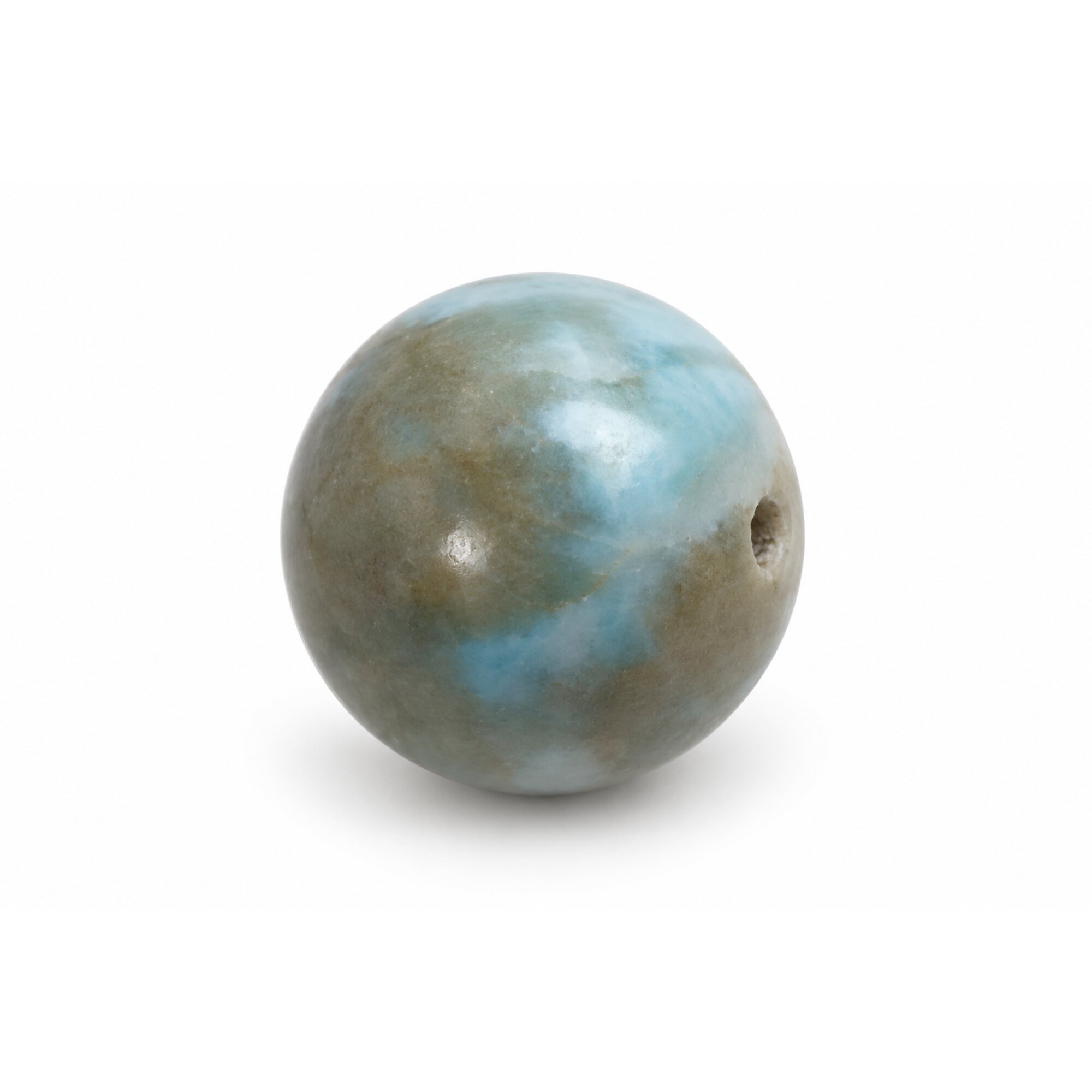 Genuine gray blue Dominican Larimar bead 12.5mm – photo 2