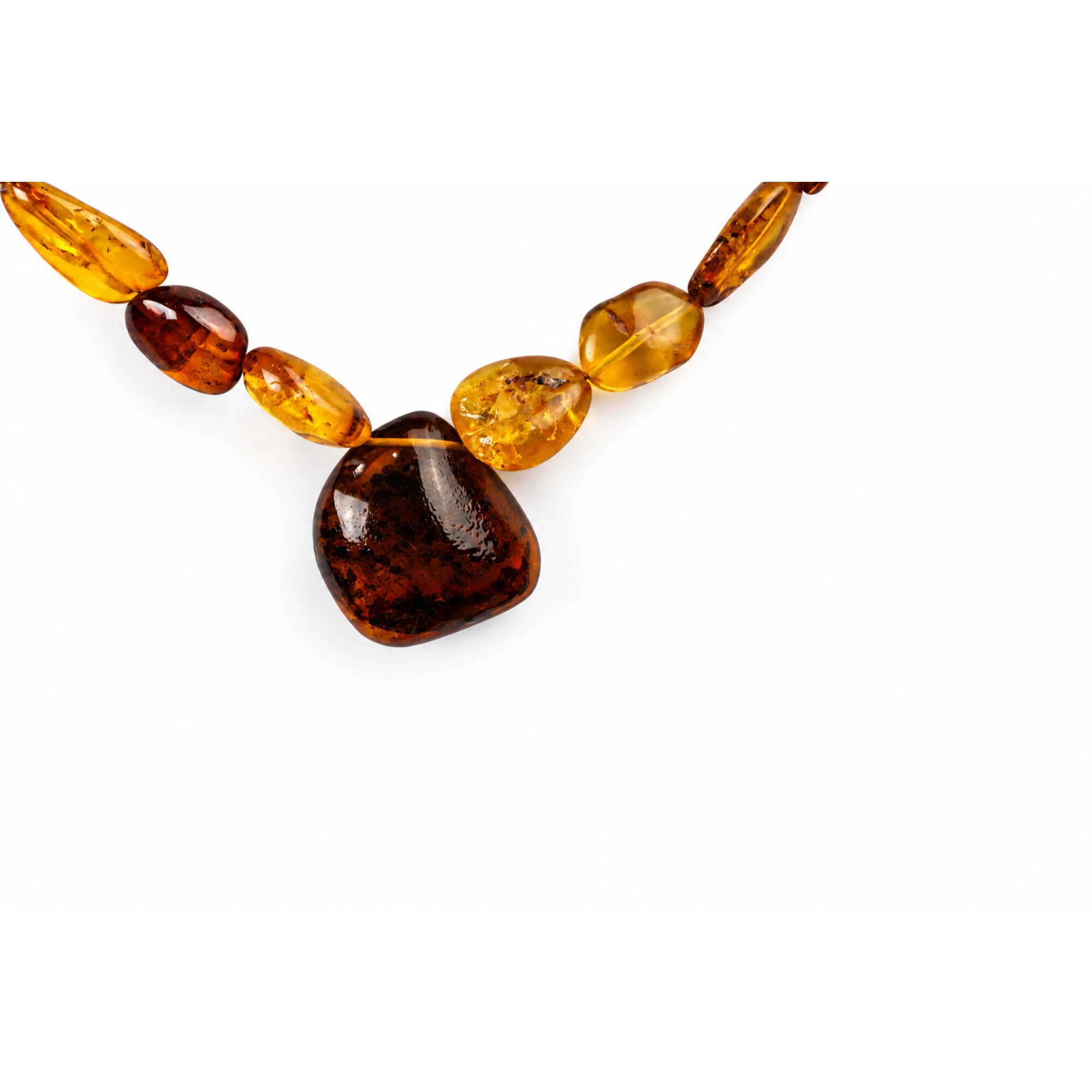 Real green red Dominican amber sterling silver necklace 19.3in – photo 14