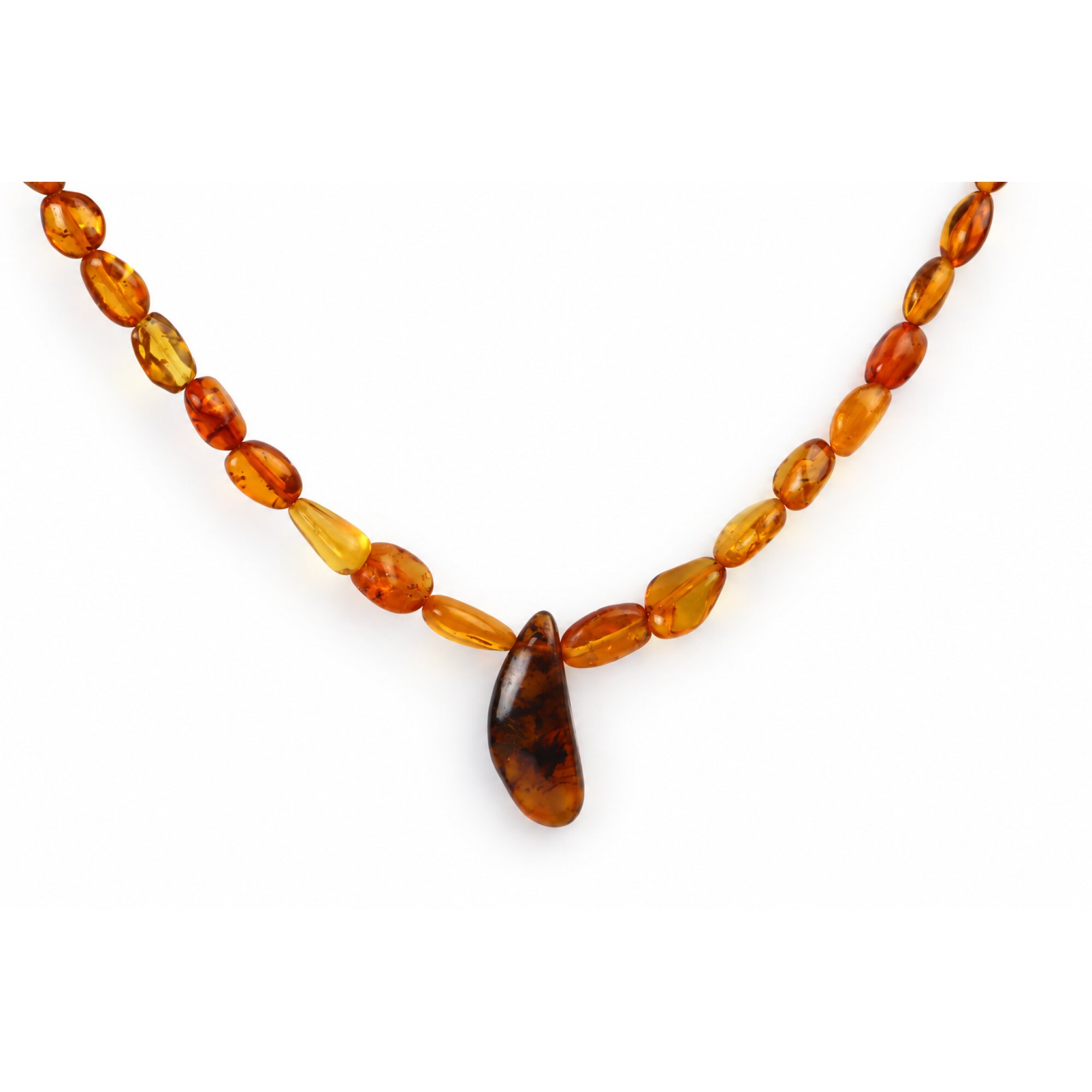 Boutique crafted green red Dominican amber sterling silver necklace 19.7in – photo 15