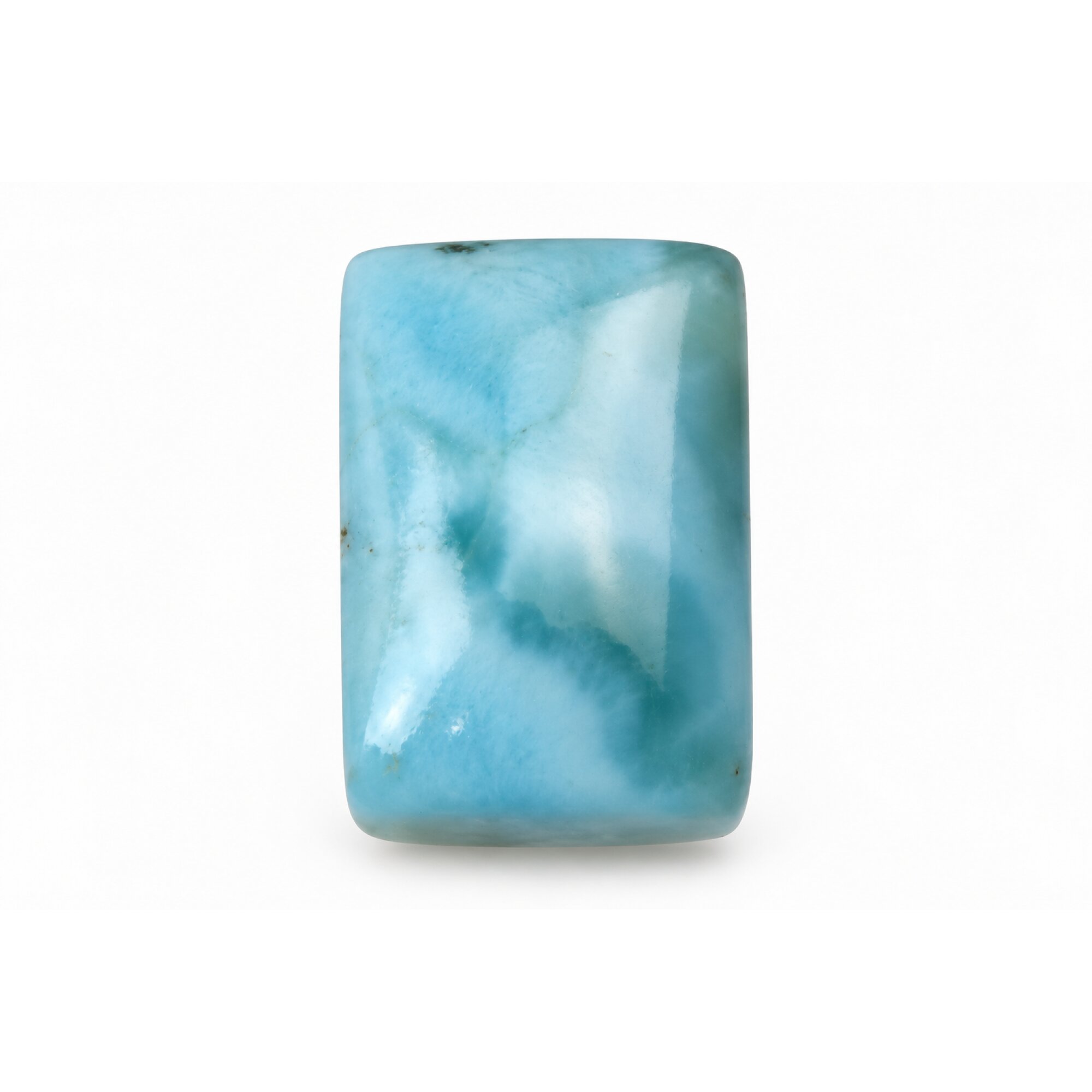 Master crafted ocean blue Dominican Larimar cabochon 18mm – photo 4