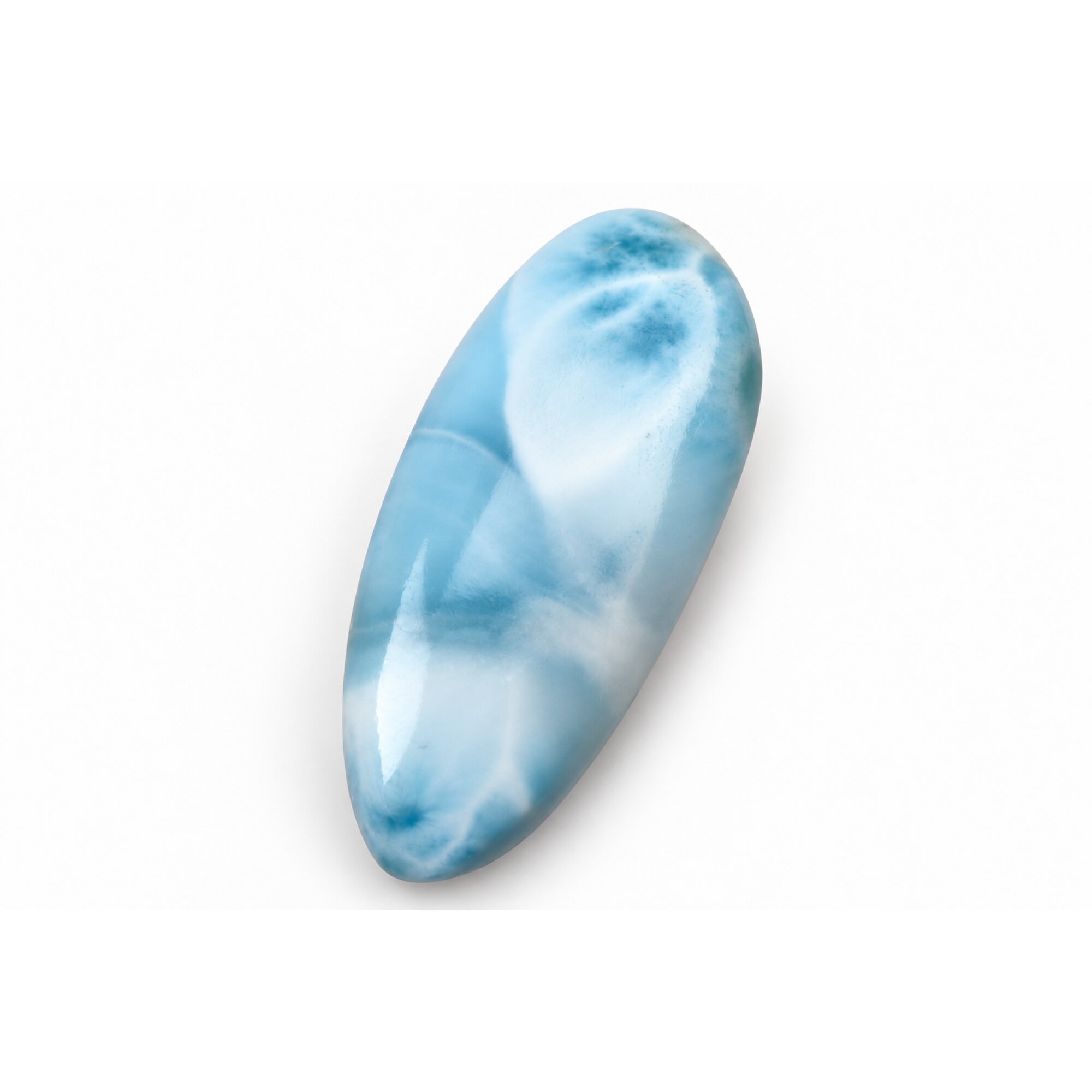 Master crafted sky blue Dominican Larimar cabochon 33mm – photo 2