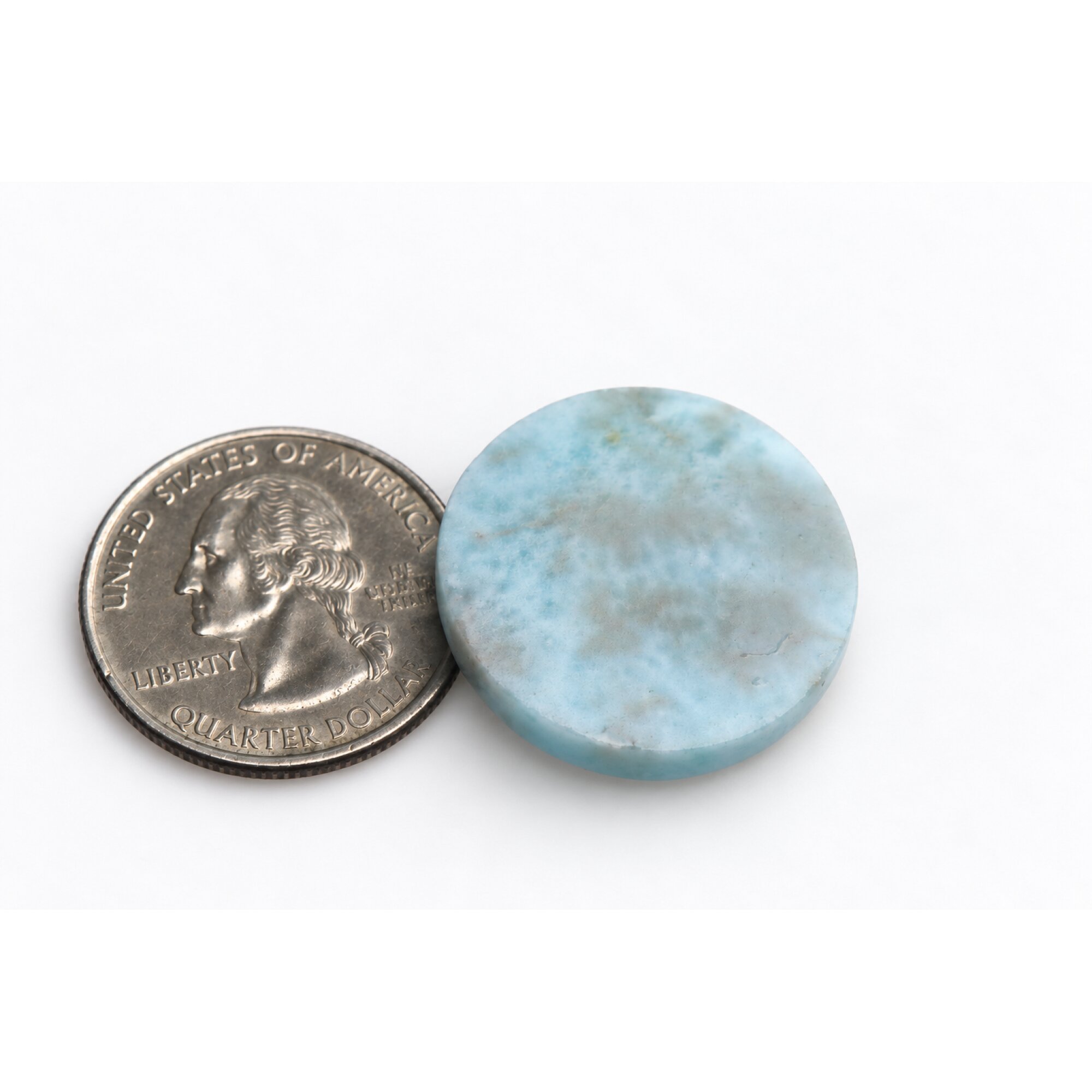 Nature created red blue Dominican Larimar cabochon 25.5mm – photo 3
