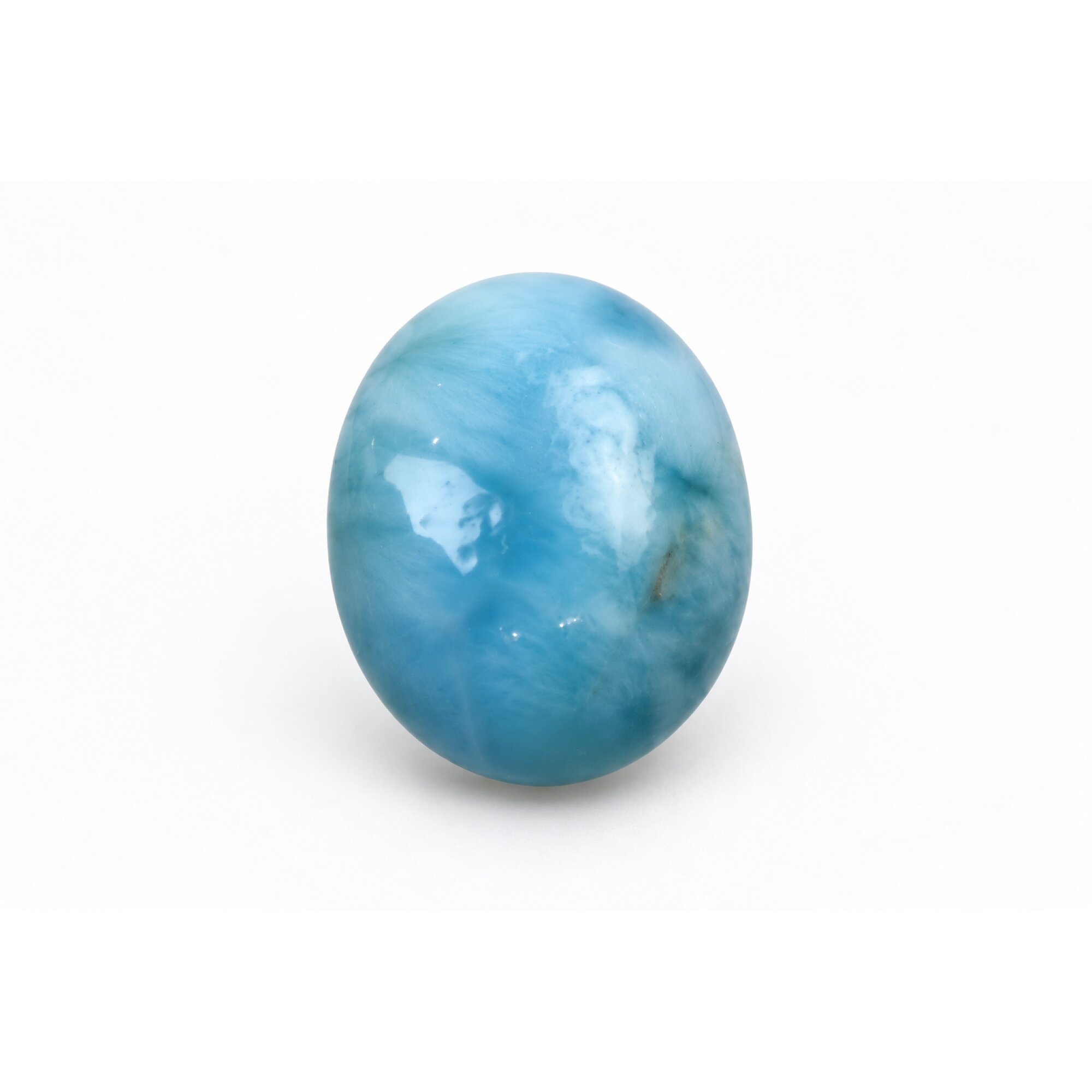Finest deep blue Dominican Larimar cabochon 15mm