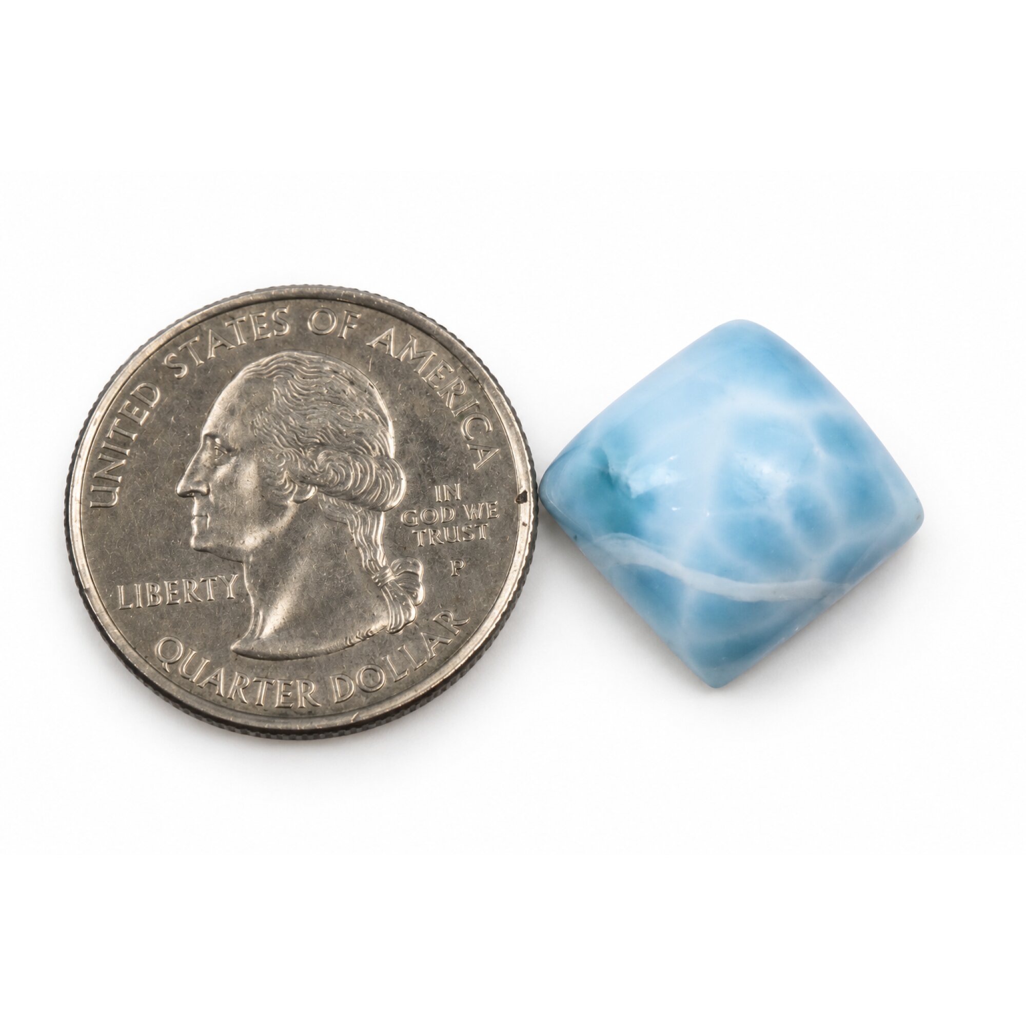 Authentic sky blue Dominican Larimar cabochon 14.5mm – photo 4