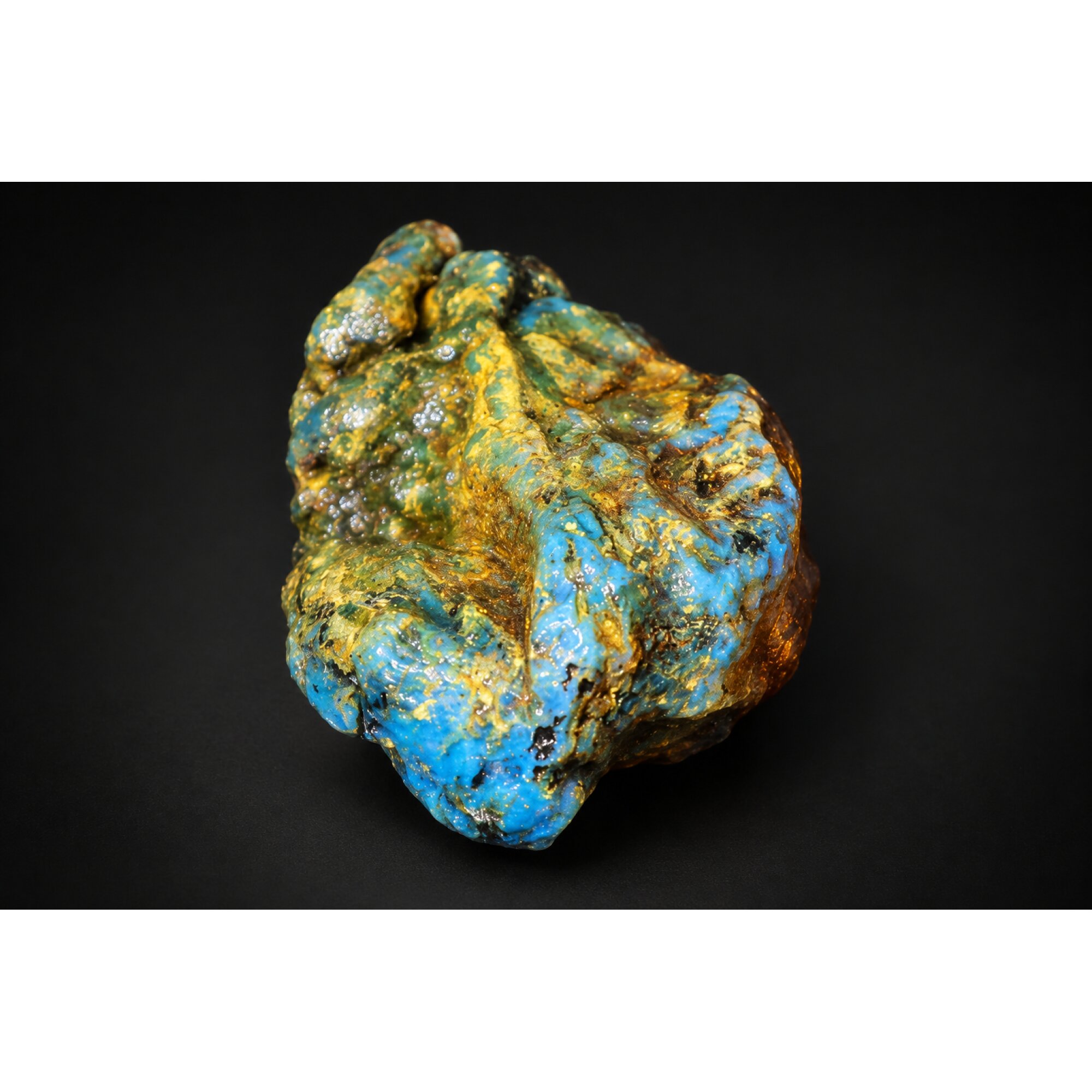 Genuine deep blue rough specimen Dominican amber 44mm – photo 6