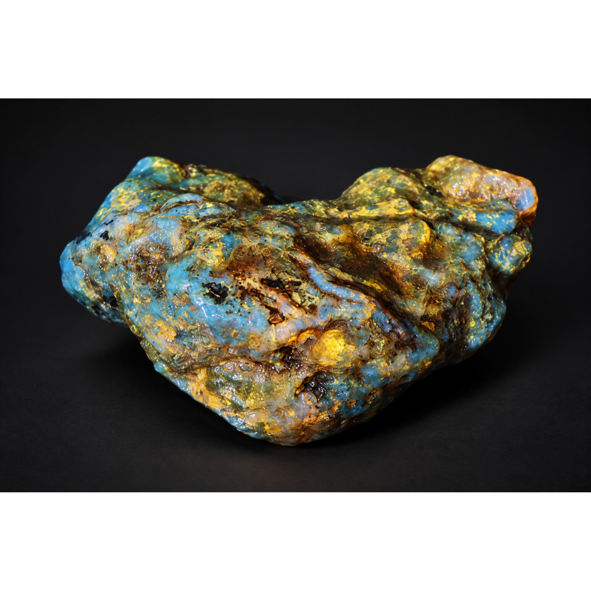 Genuine deep blue rough specimen Dominican amber 44mm – photo 8