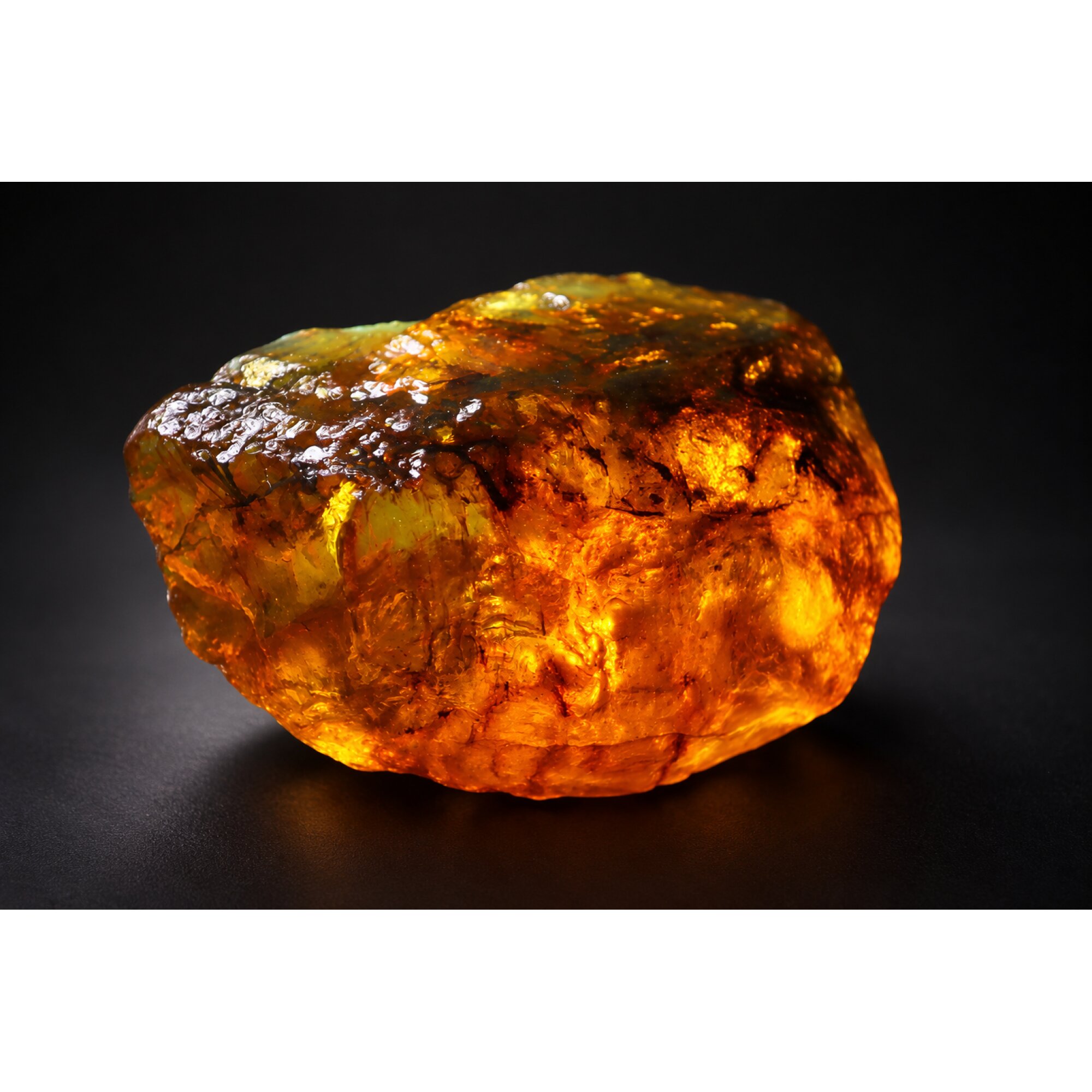 Untreated orange green rough specimen Dominican amber 45.1g – photo 4