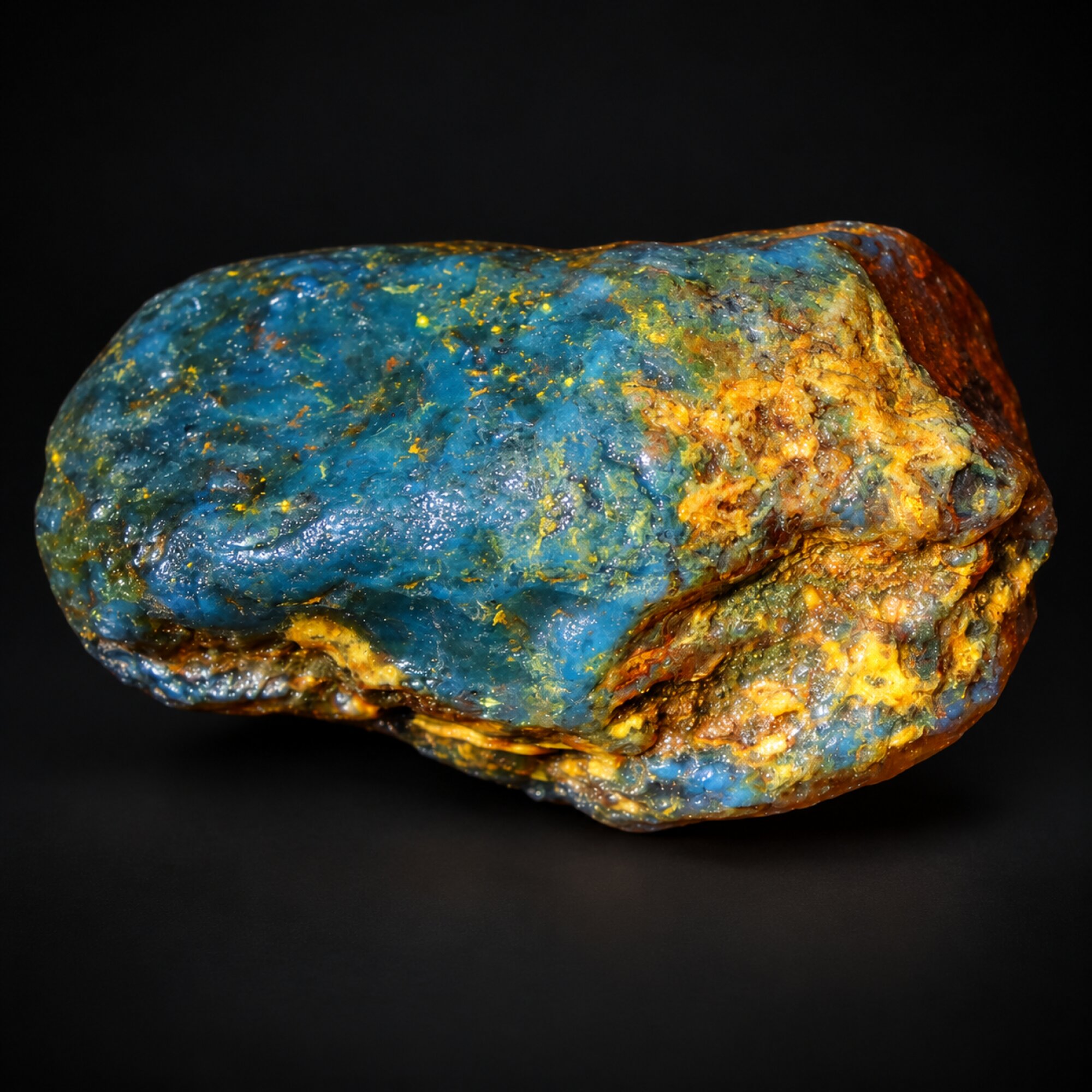 Naturally formed green blue rough specimen Dominican amber 32.8g – photo 2