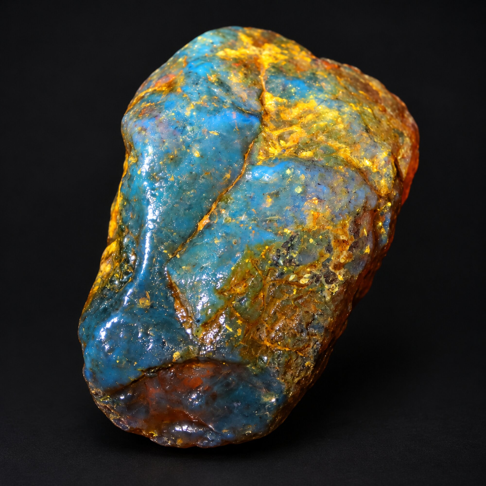 Naturally formed green blue rough specimen Dominican amber 32.8g – photo 9