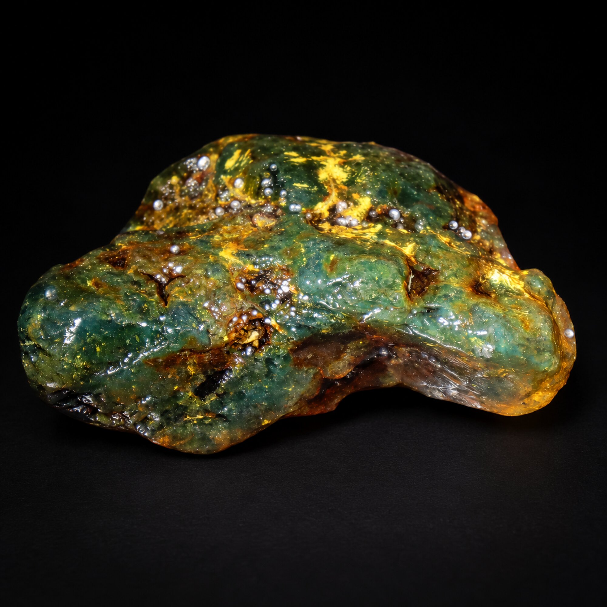 Earth mined green blue rough specimen Dominican amber 39.7g – photo 11