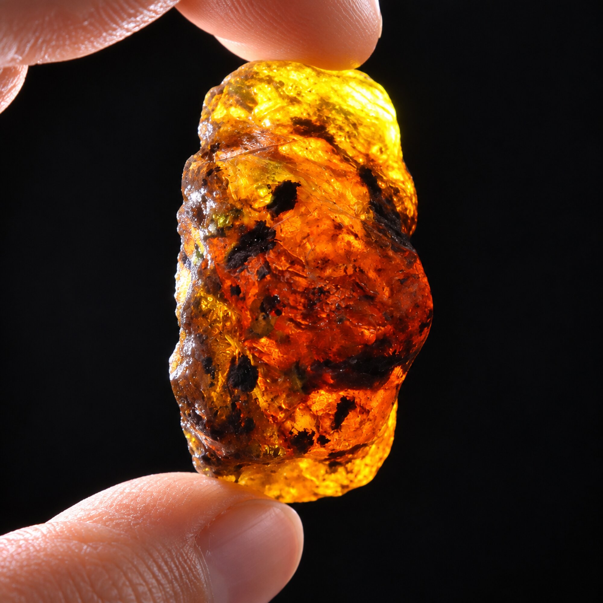 Pure natural green blue rough specimen Dominican amber 19.8g – photo 14