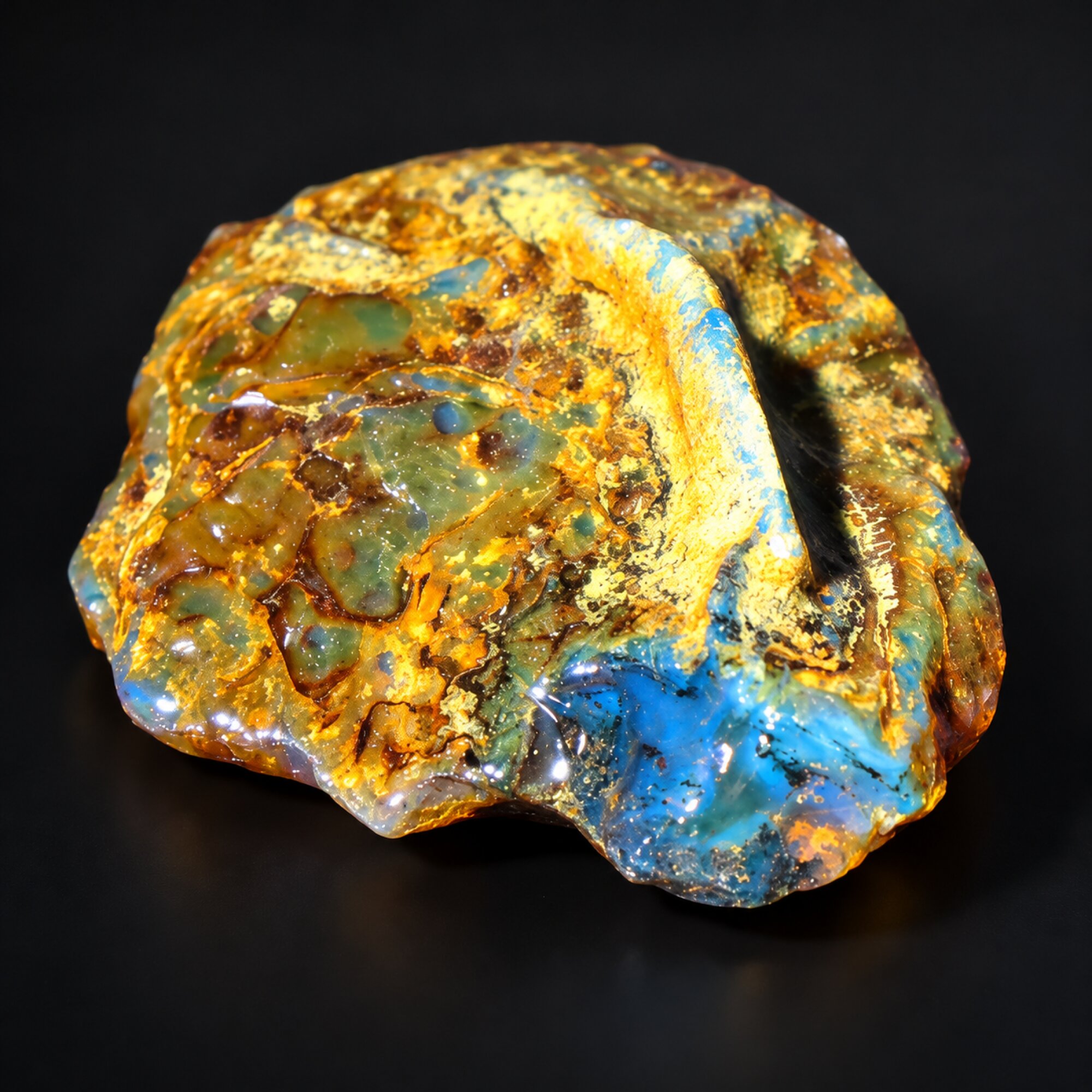 Earth mined sky blue rough specimen Dominican amber 7.7g – photo 6