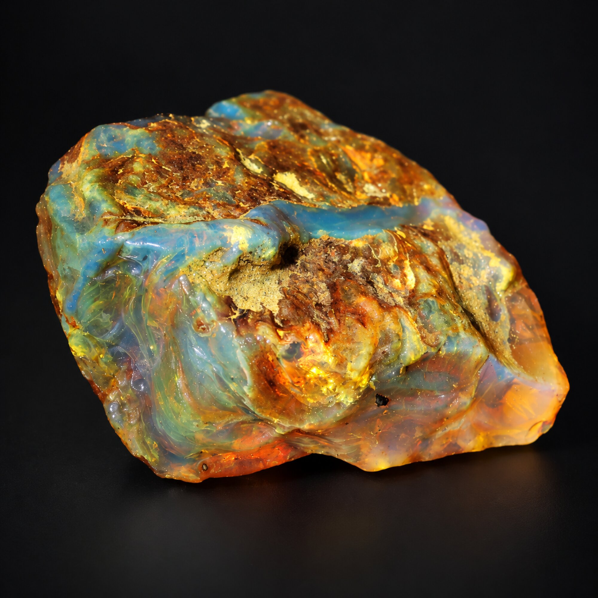 Genuine sky blue rough specimen Dominican amber 14.1g – photo 2