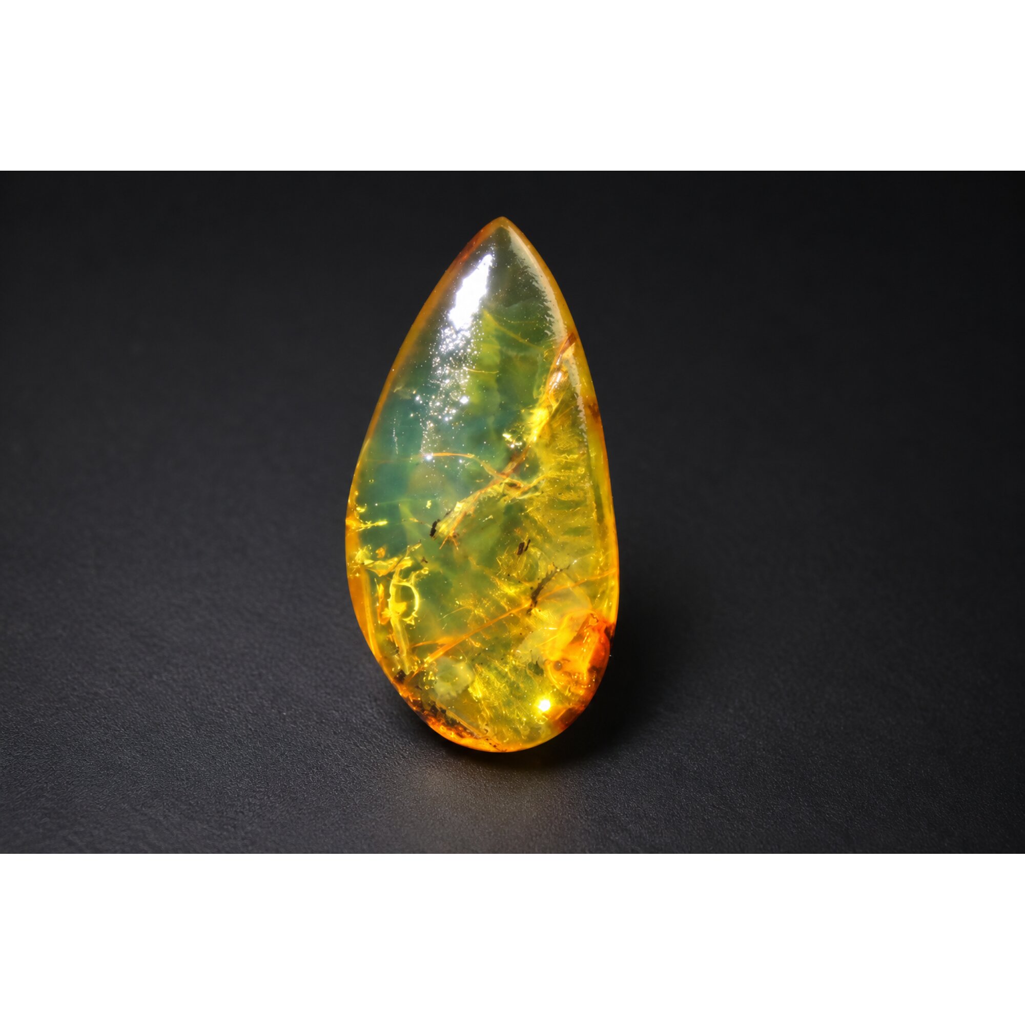 Authentic green blue polished Dominican amber 1.1g – photo 5